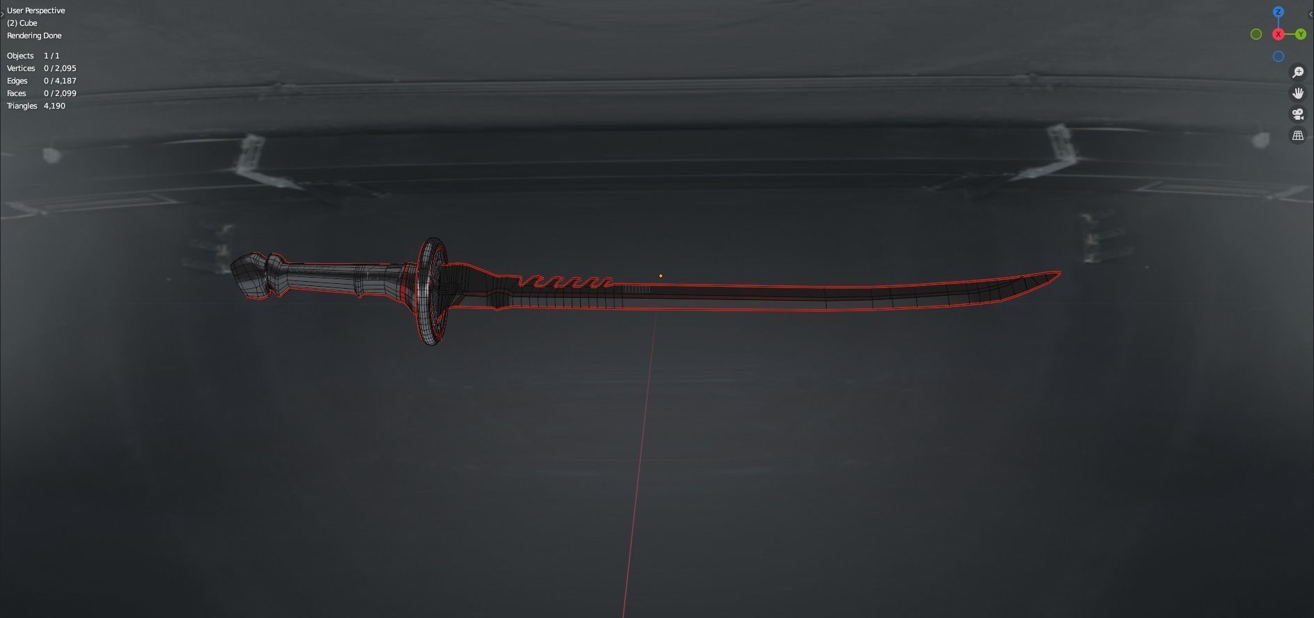 scifi Katana Low-poly 3D model_12