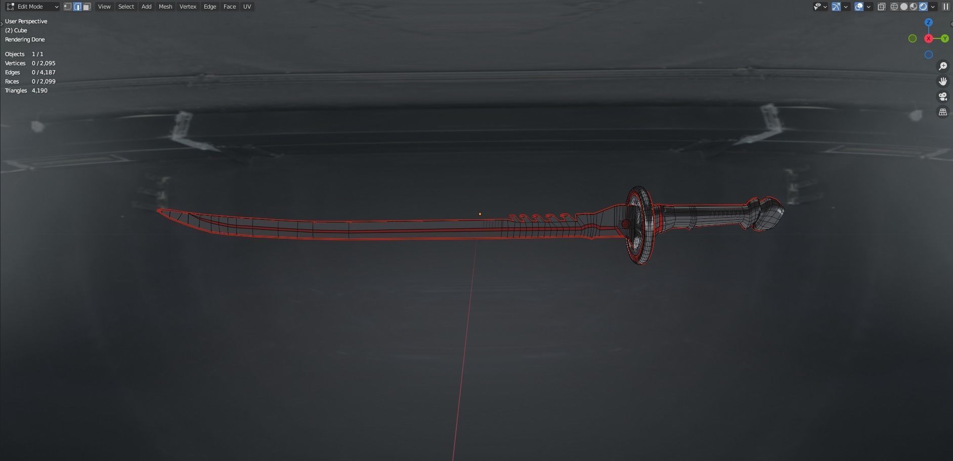 scifi Katana Low-poly 3D model_13