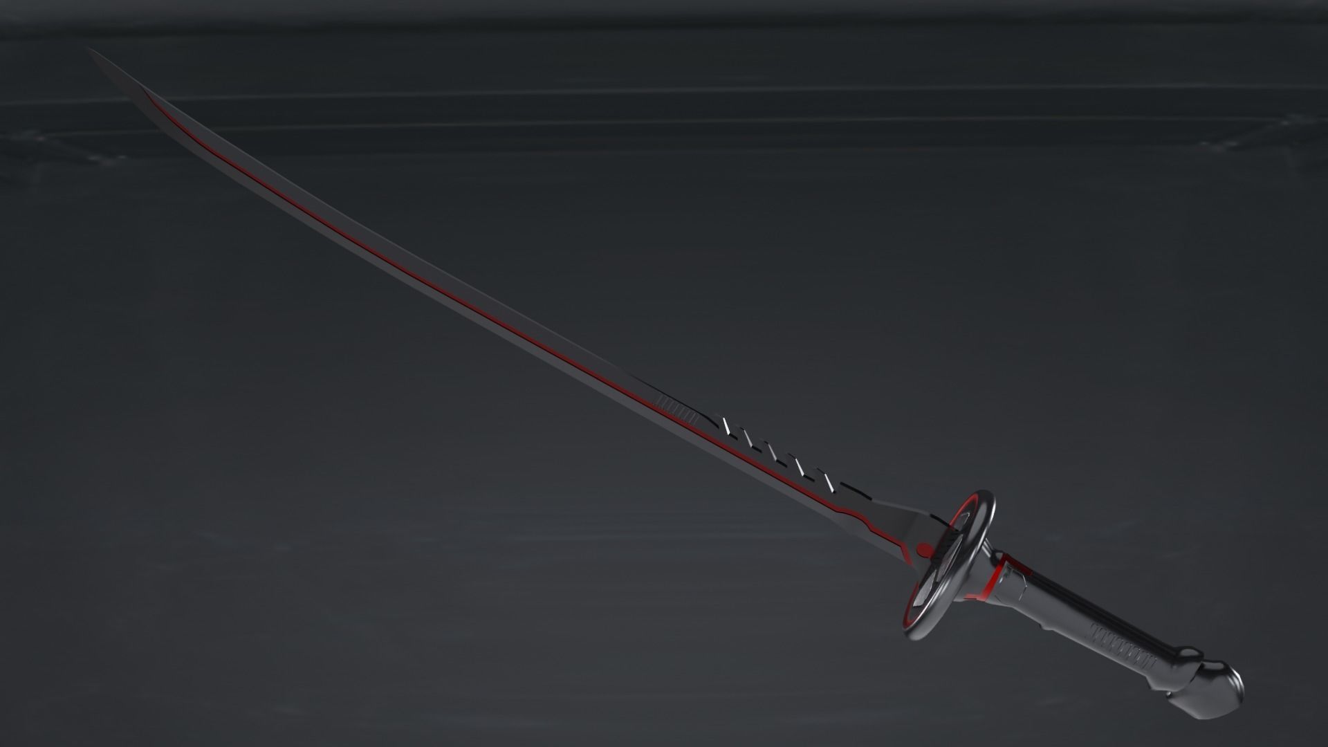 scifi Katana Low-poly 3D model_1