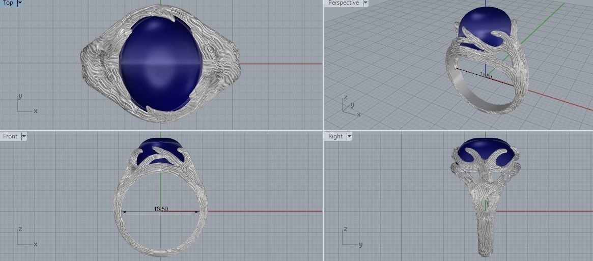 ring texture wood 3D print model_1