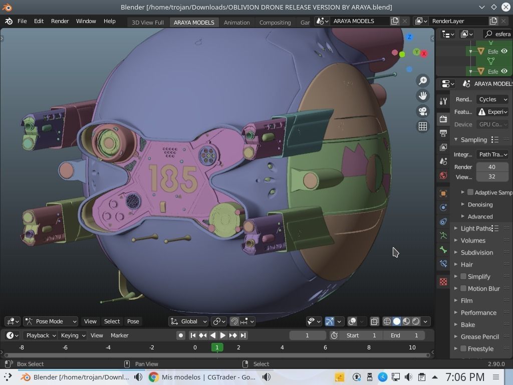 Oblivion Battle Drone 3D model_5