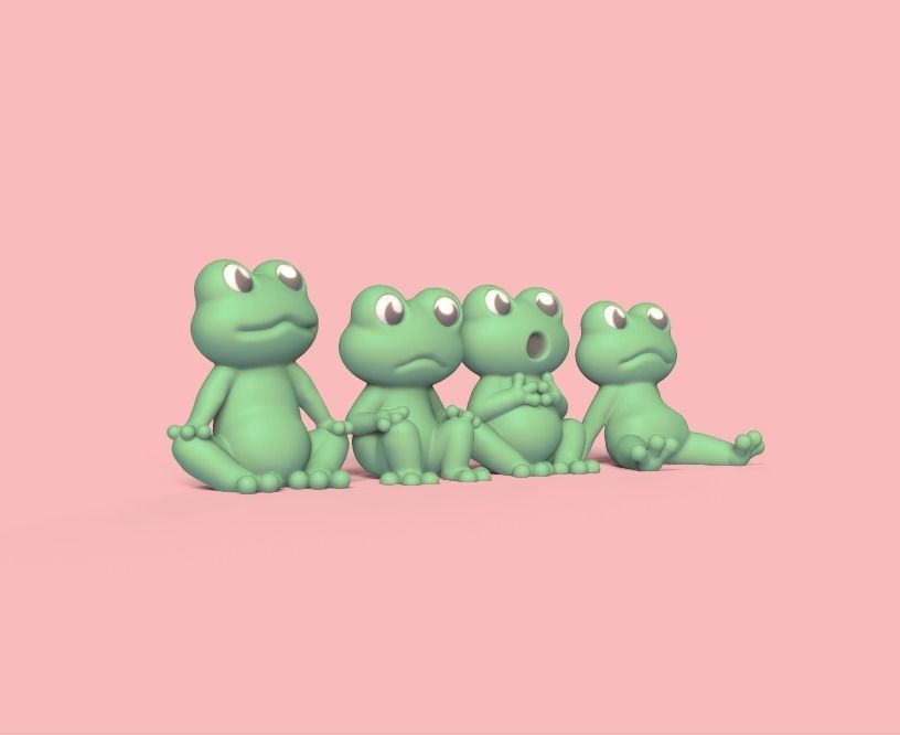 Funny Frogs 3D print model_1