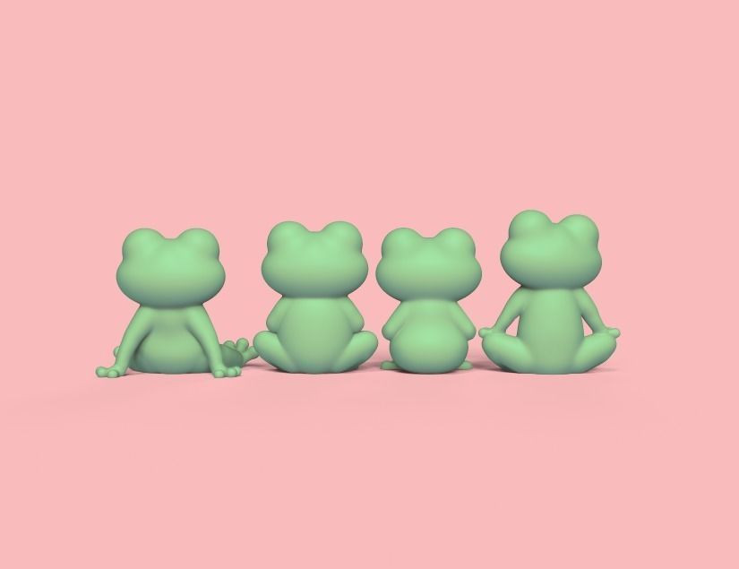 Funny Frogs 3D print model_3