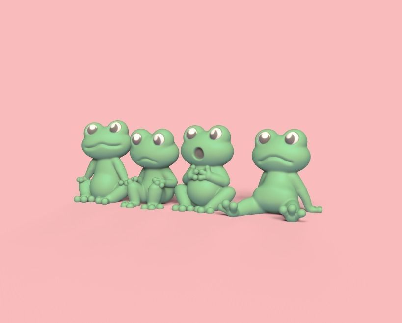 Funny Frogs 3D print model_2