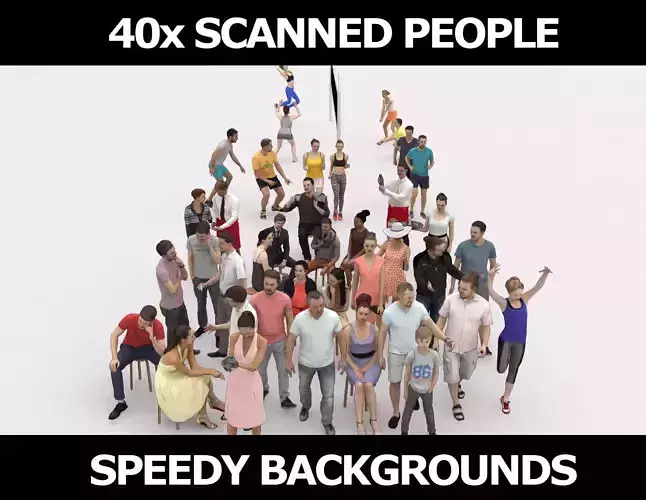 40x Crowds Scanned Casual 02 Summer Sport Cafe Sitting People