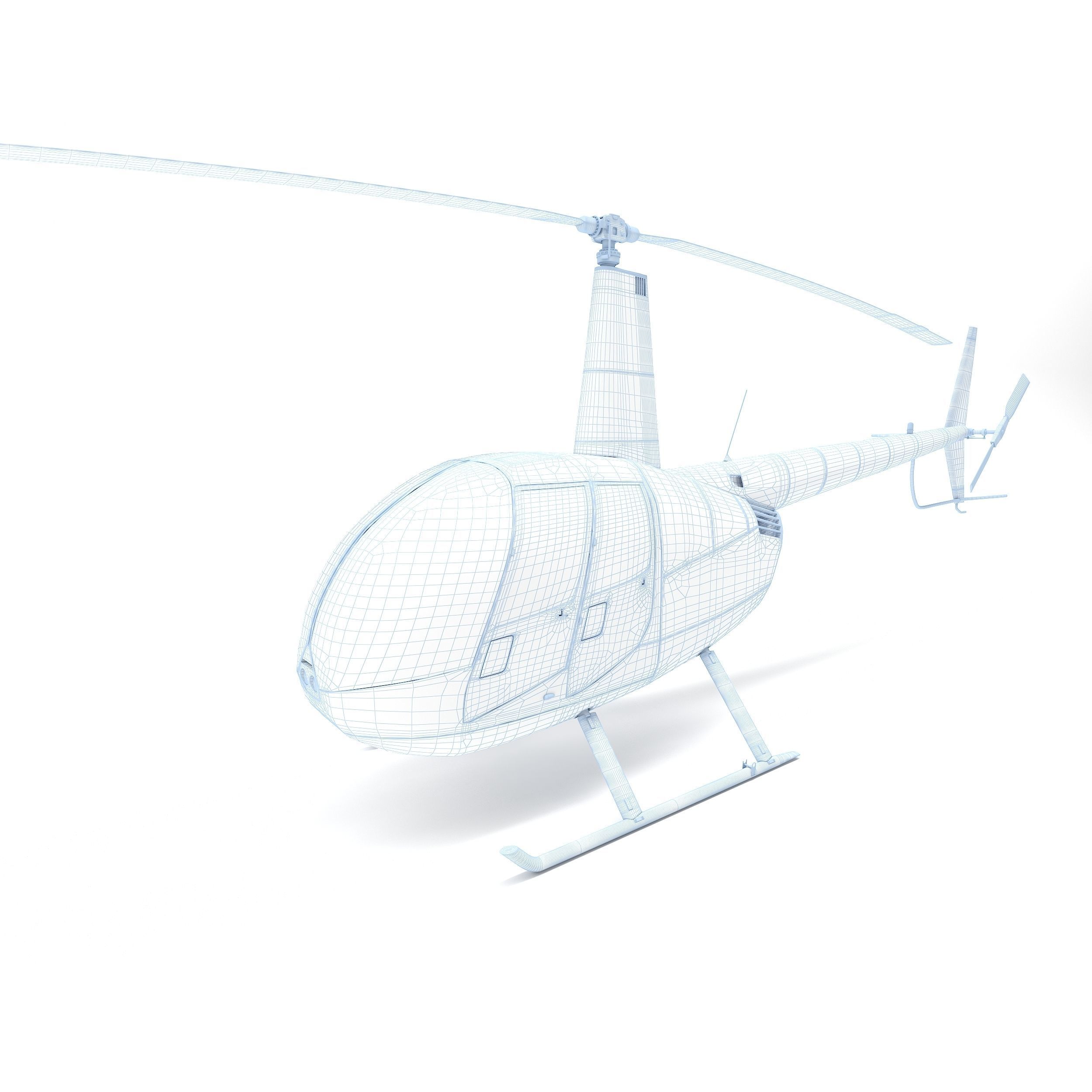 Helicopter Robinson R44 3D model_10