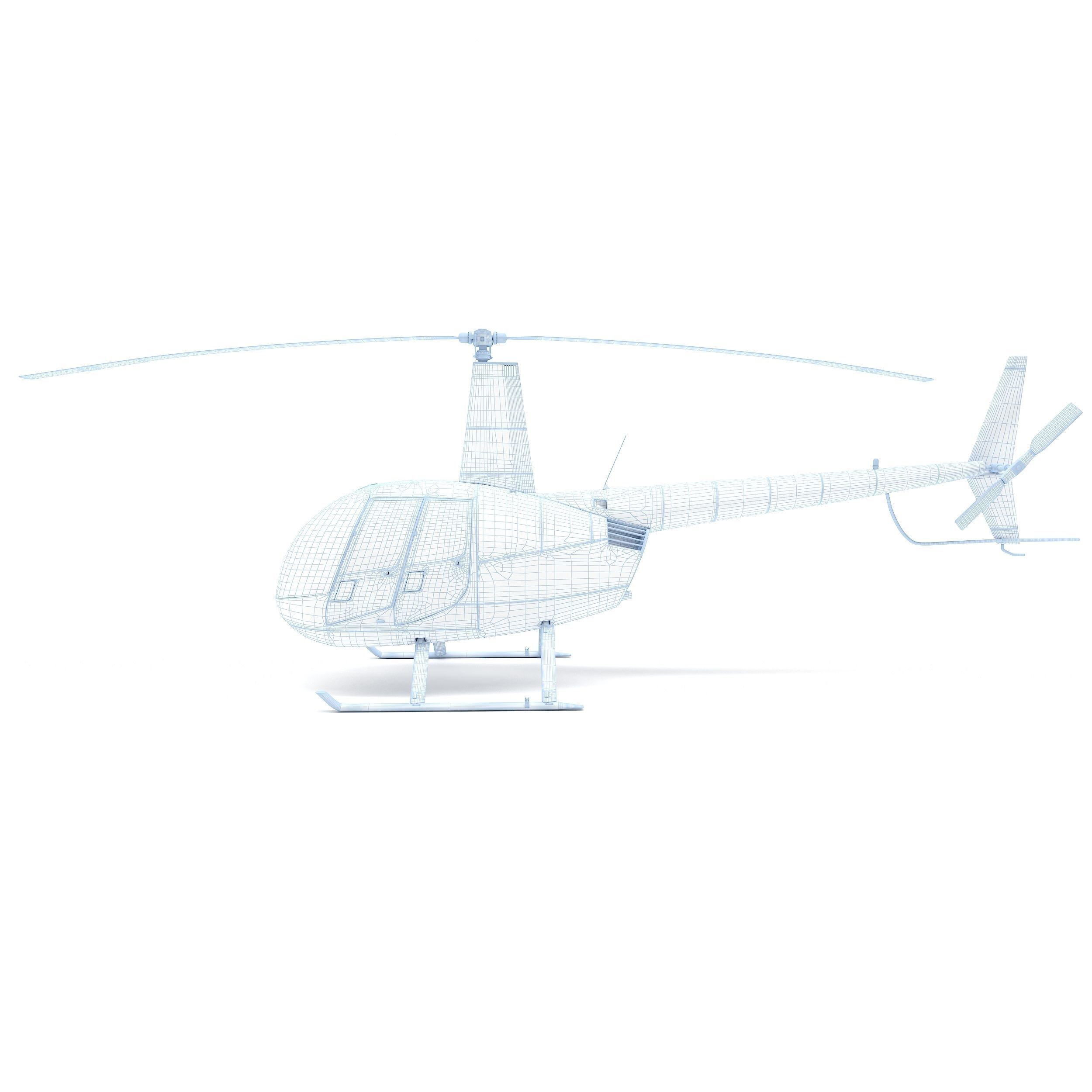 Helicopter Robinson R44 3D model_9