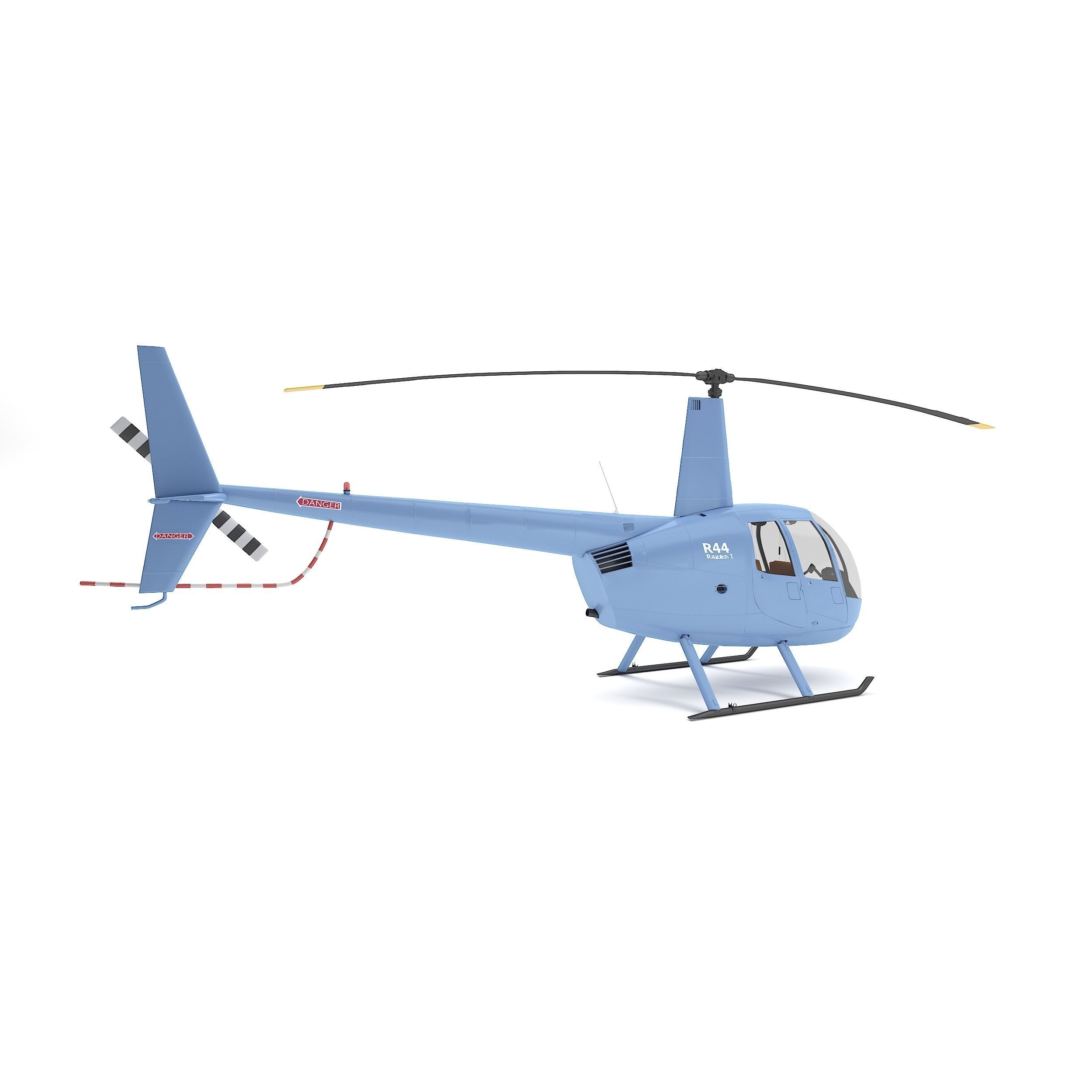 Helicopter Robinson R44 3D model_4