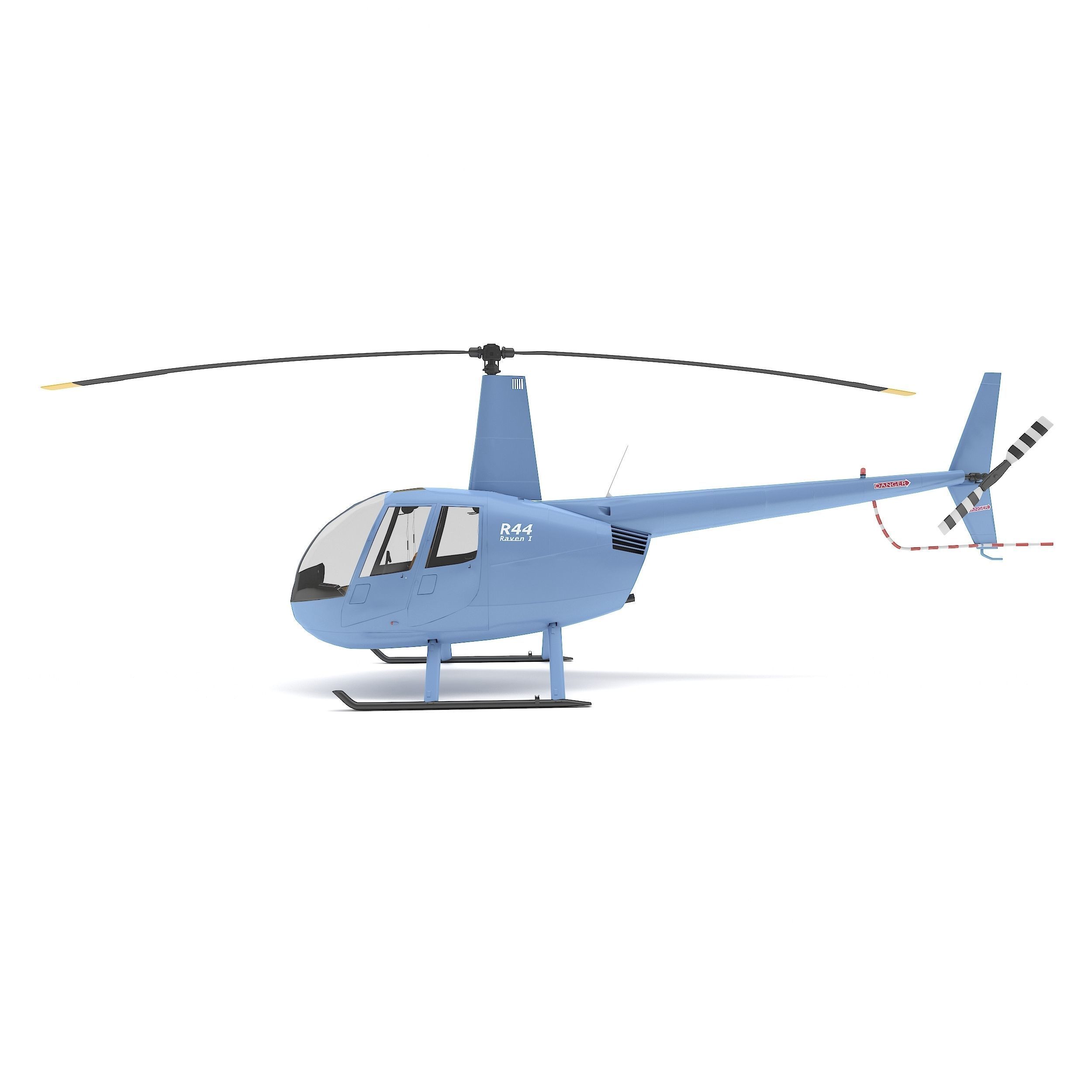 Helicopter Robinson R44 3D model_2
