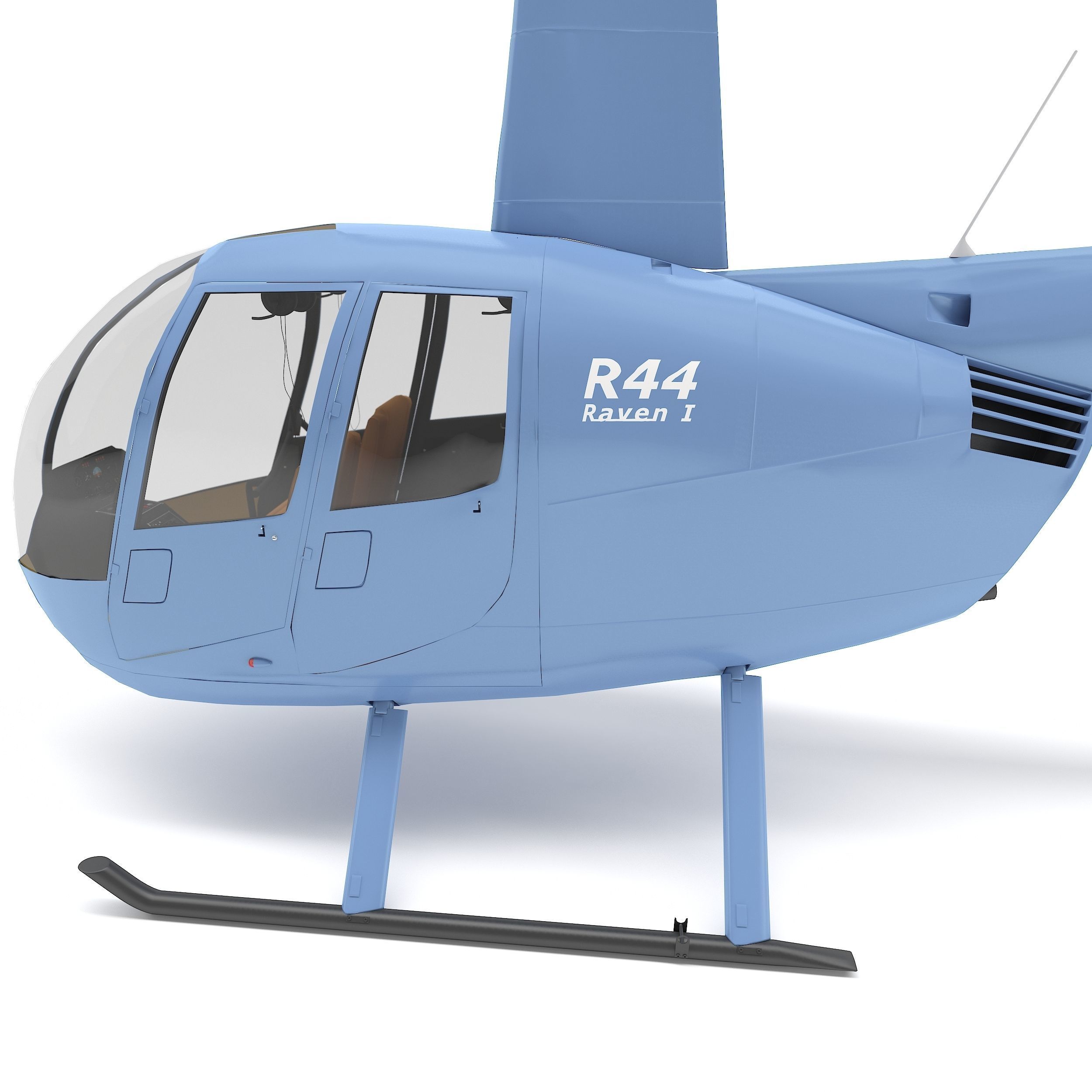 Helicopter Robinson R44 3D model_7