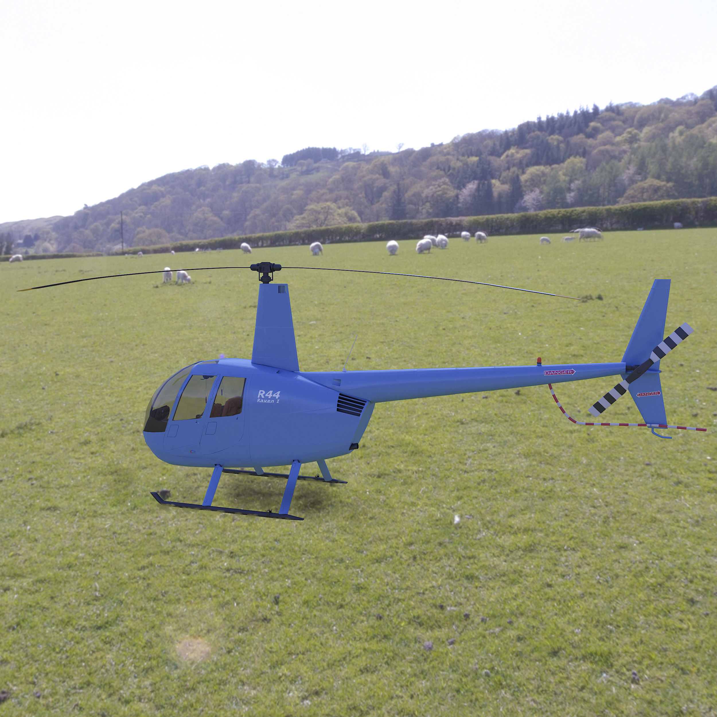 Helicopter Robinson R44 3D model_12
