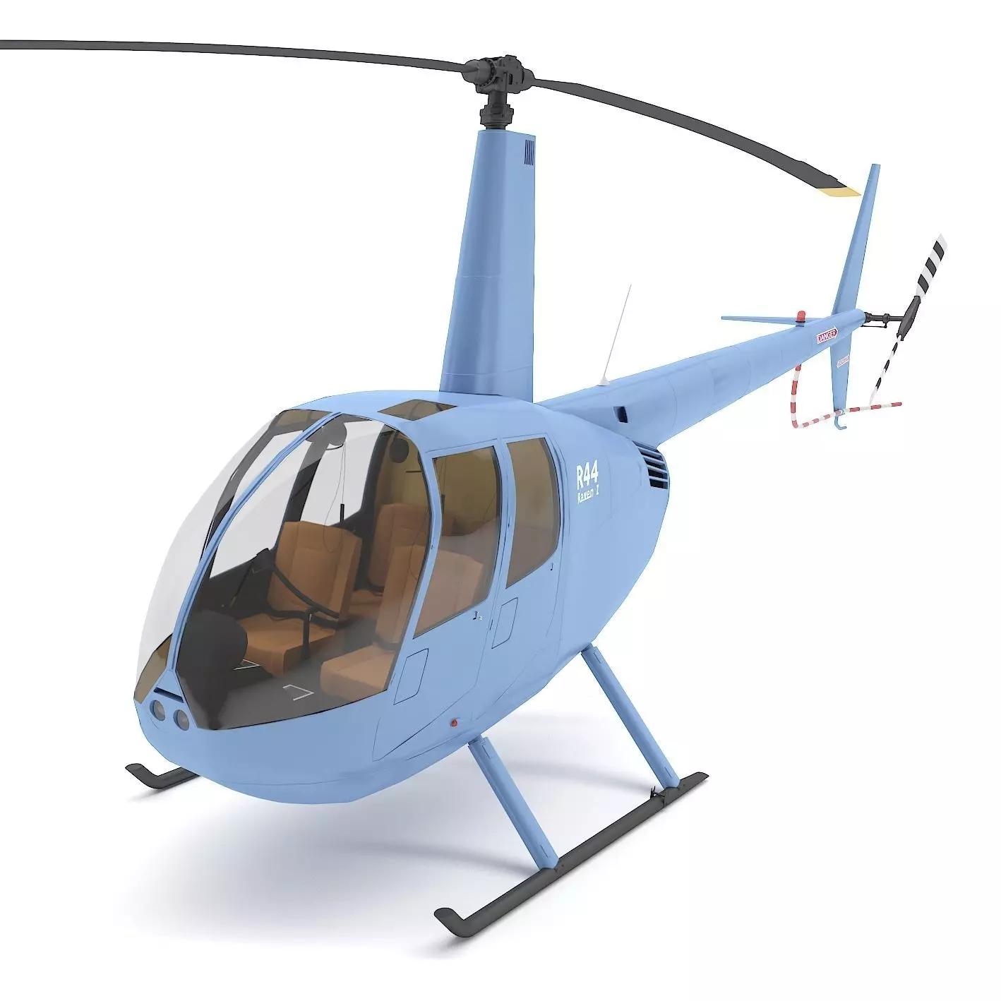 Helicopter Robinson R44 3D model_0