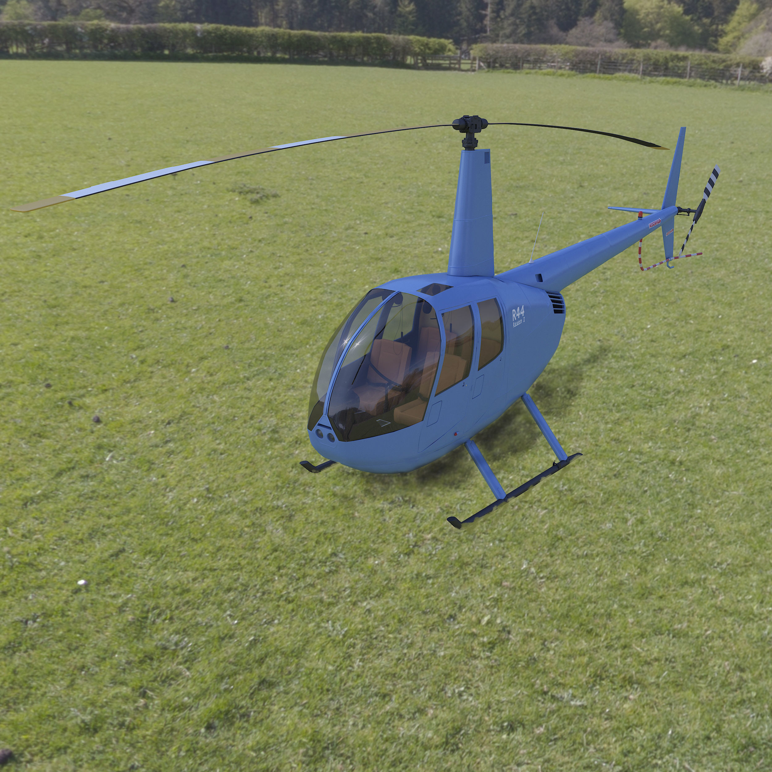 Helicopter Robinson R44 3D model_11