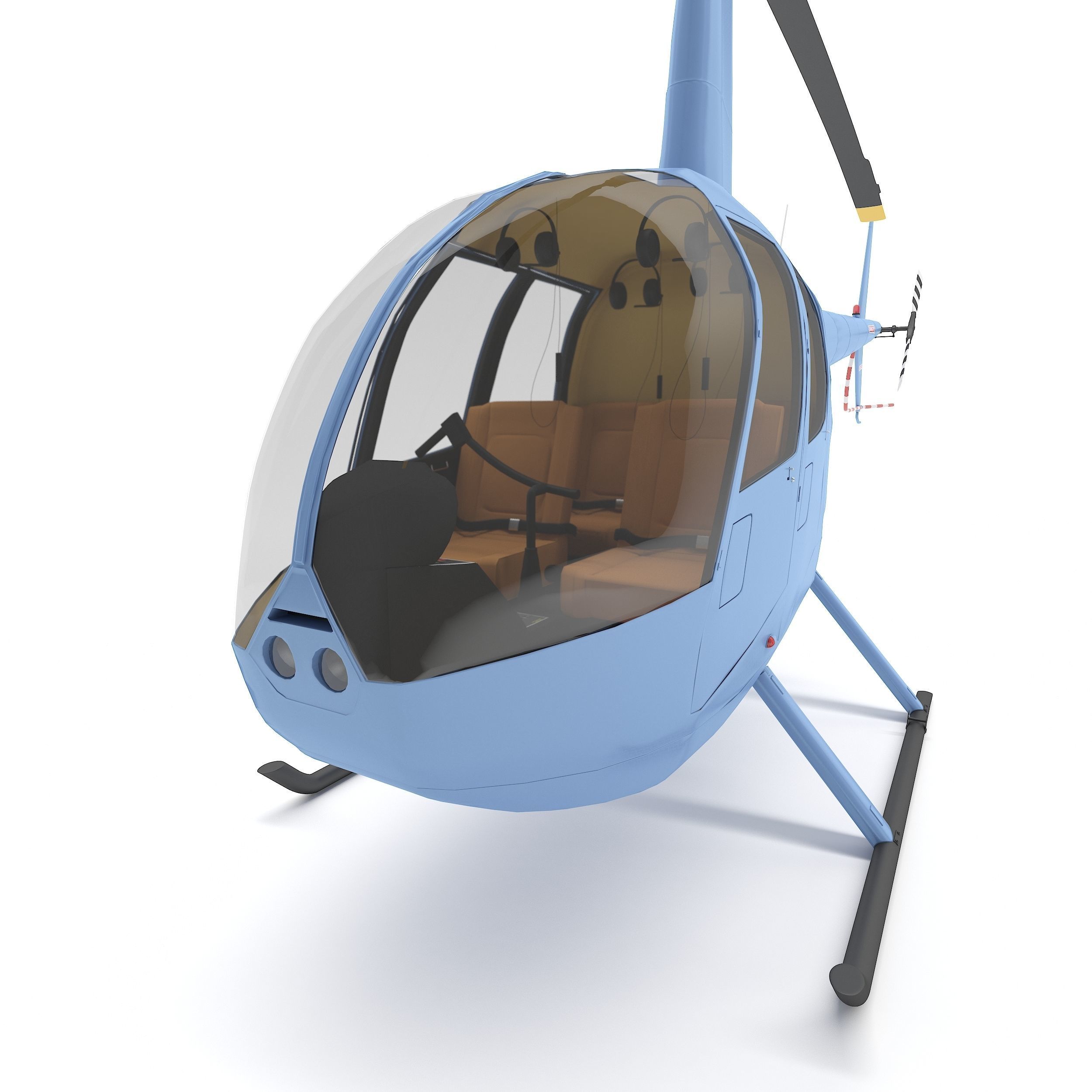 Helicopter Robinson R44 3D model_6