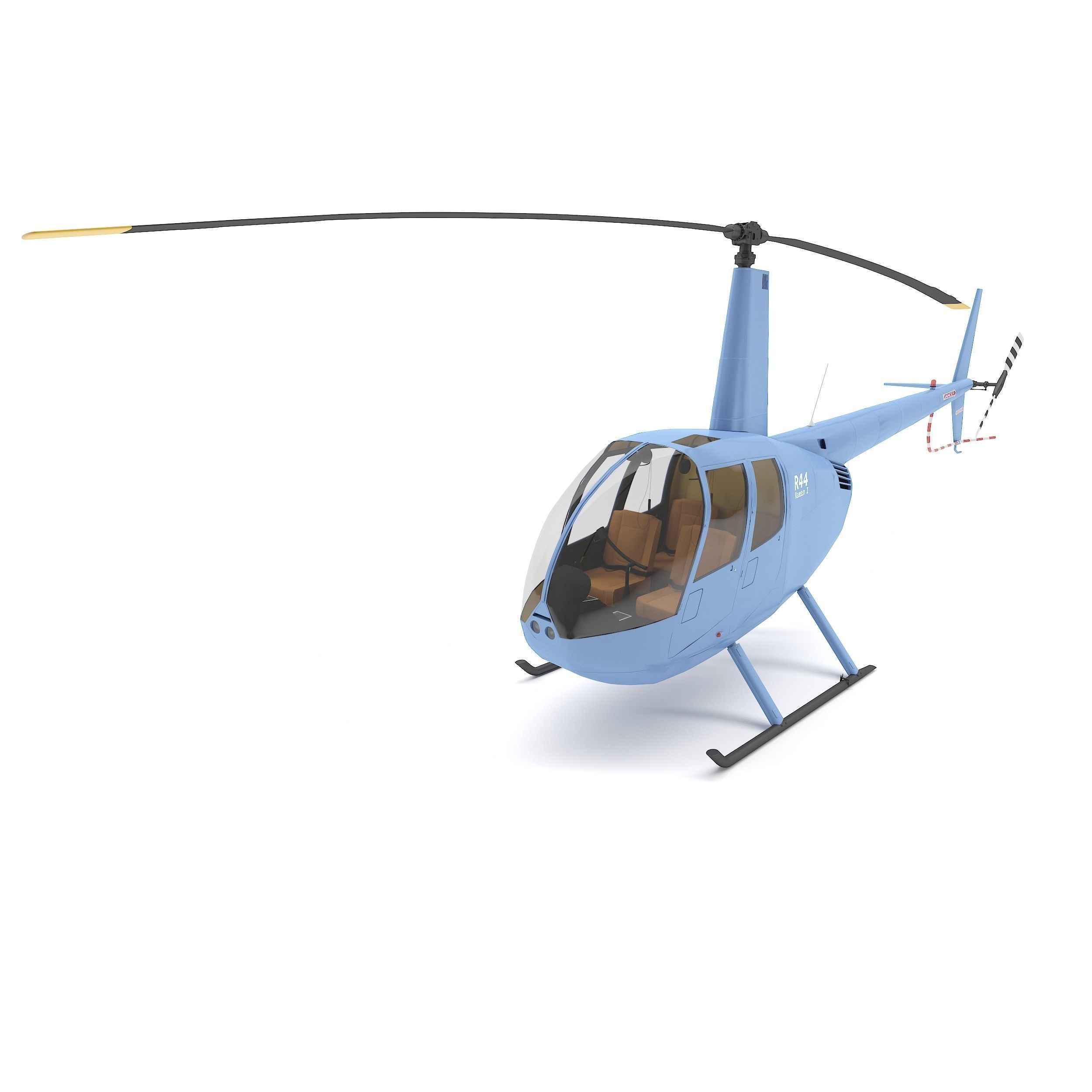 Helicopter Robinson R44 3D model_1