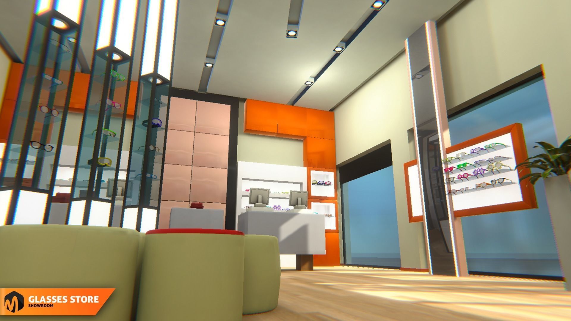 Glasses store - showroom 3D model_2
