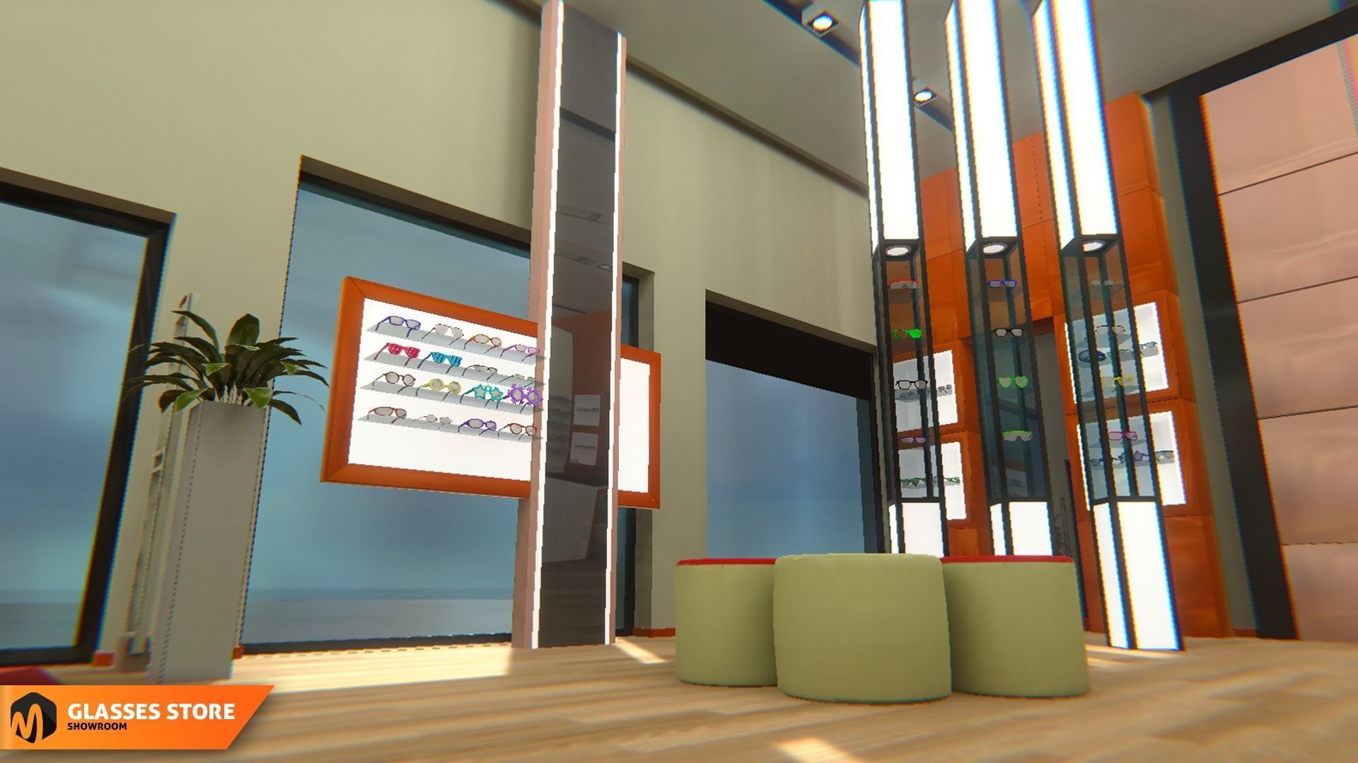 Glasses store - showroom 3D model_1