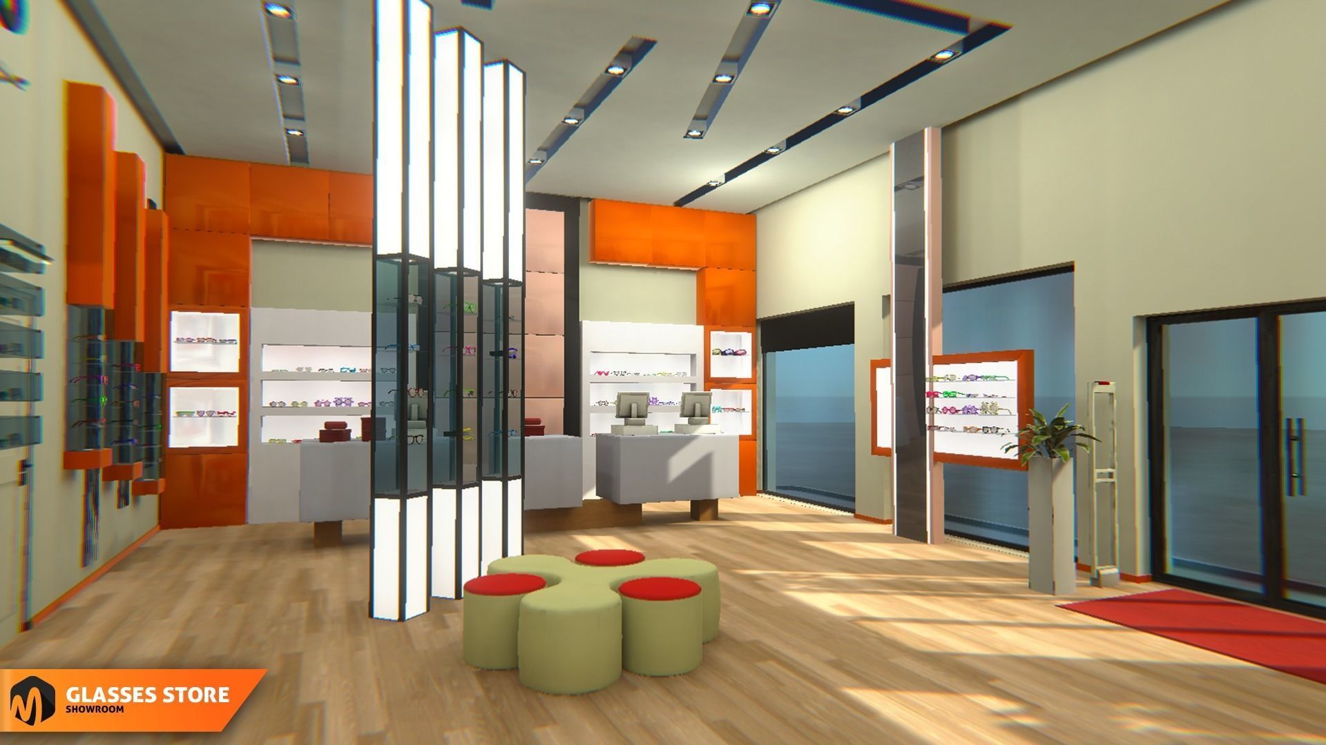 Glasses store - showroom 3D model_5