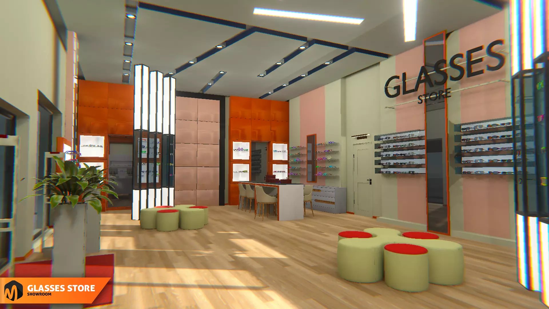Glasses store - showroom 3D model_0