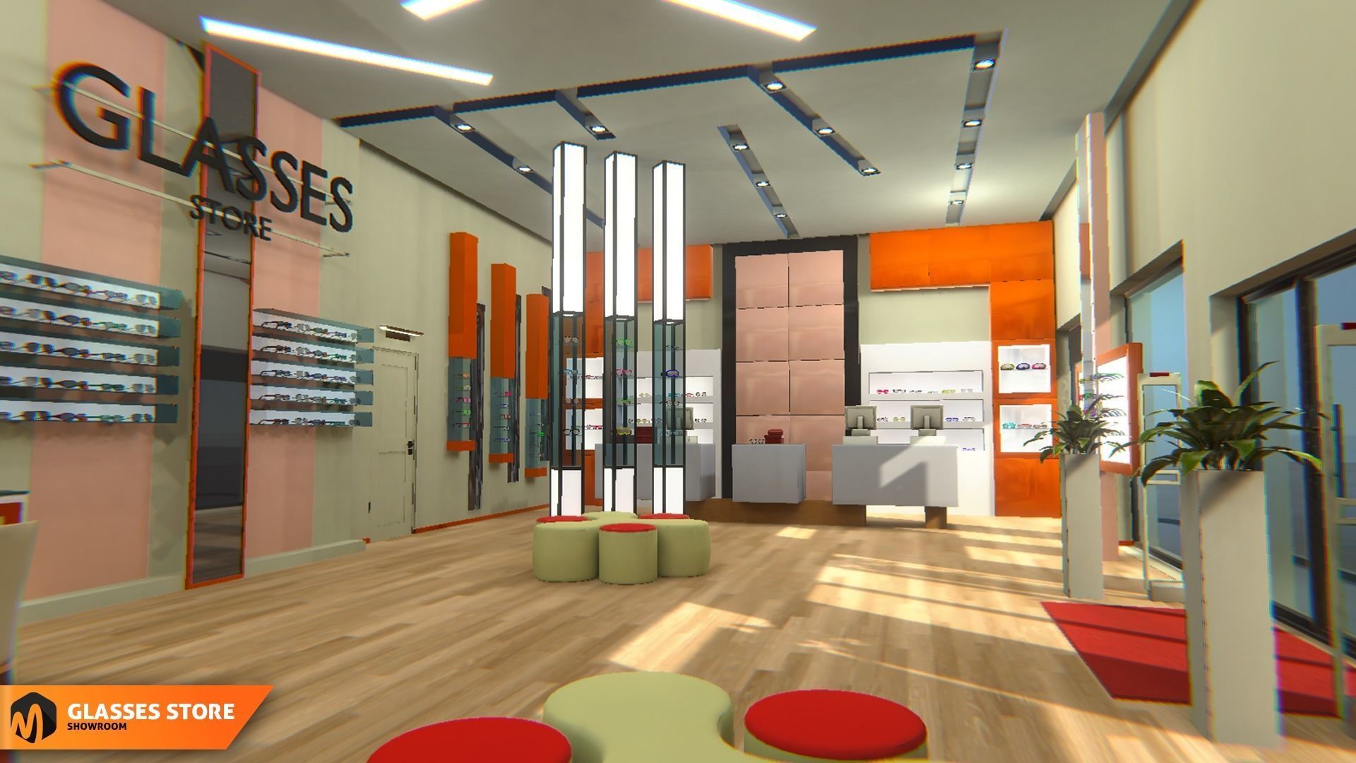 Glasses store - showroom 3D model_9