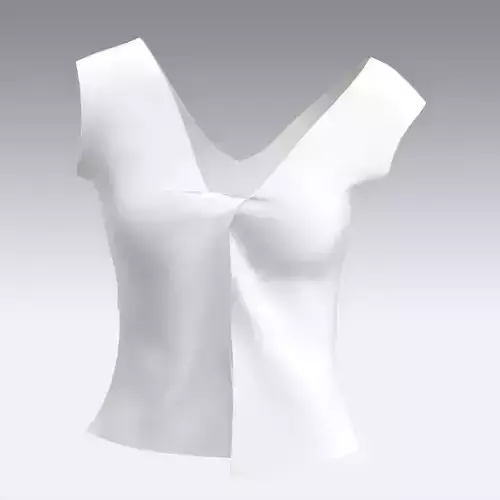 TWIST V NECKLINE BLOUSE WHITE LOOK