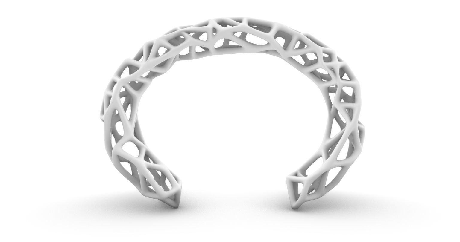 biogrid bracelet open 3D print model_2