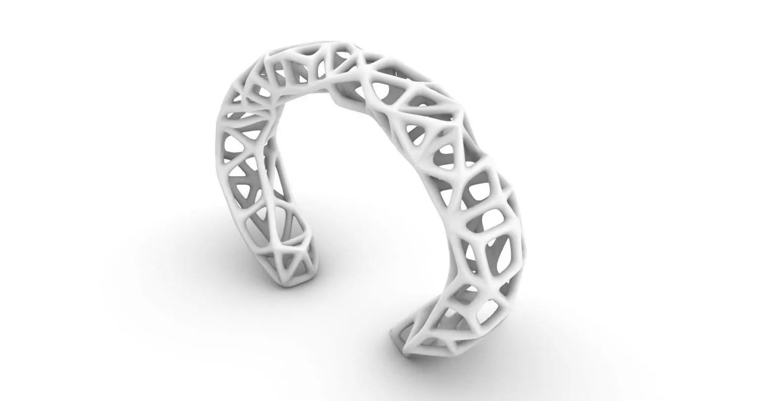 biogrid bracelet open 3D print model_0