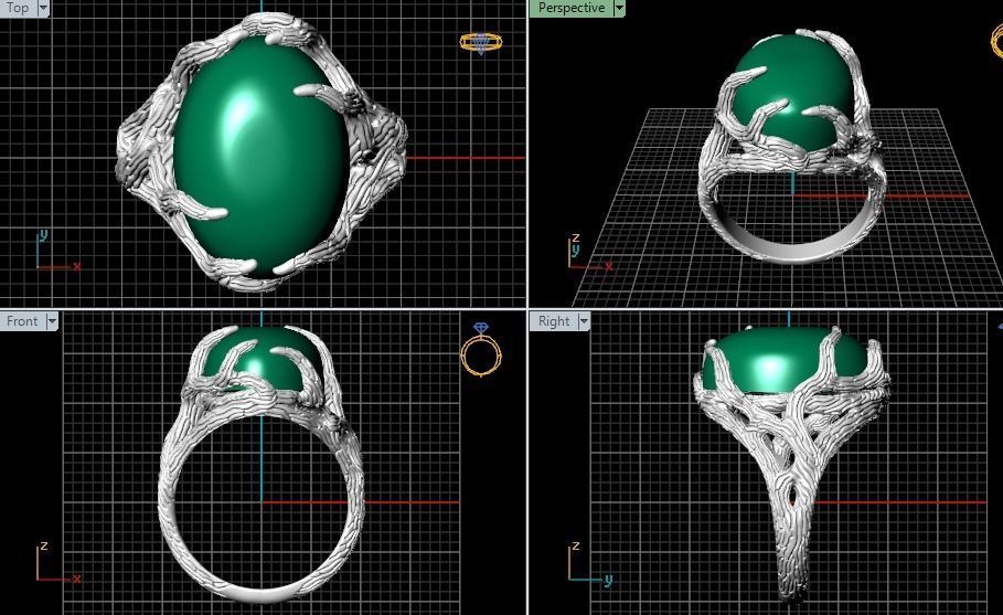 ring texture wood 3D print model_2
