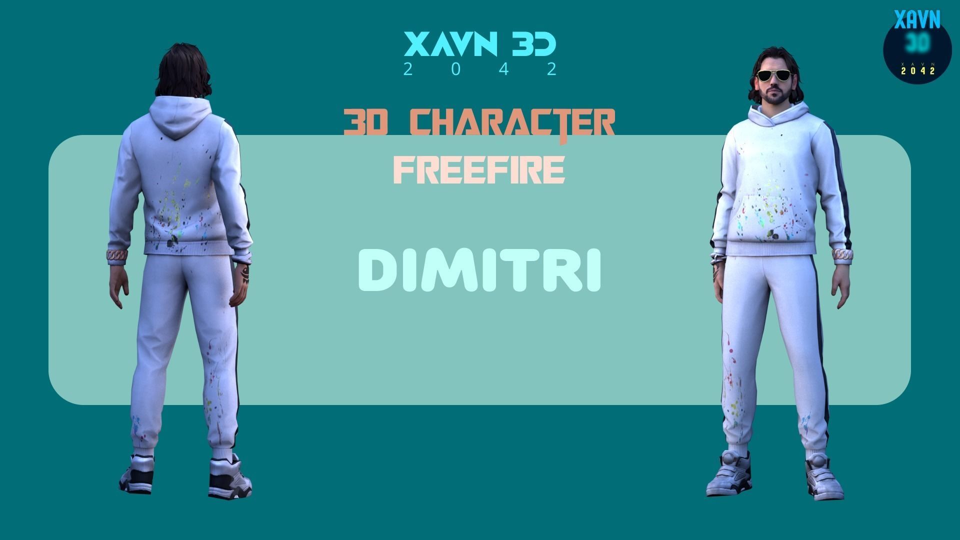 FreeFire group of free fire characters Low-poly 3D model_7