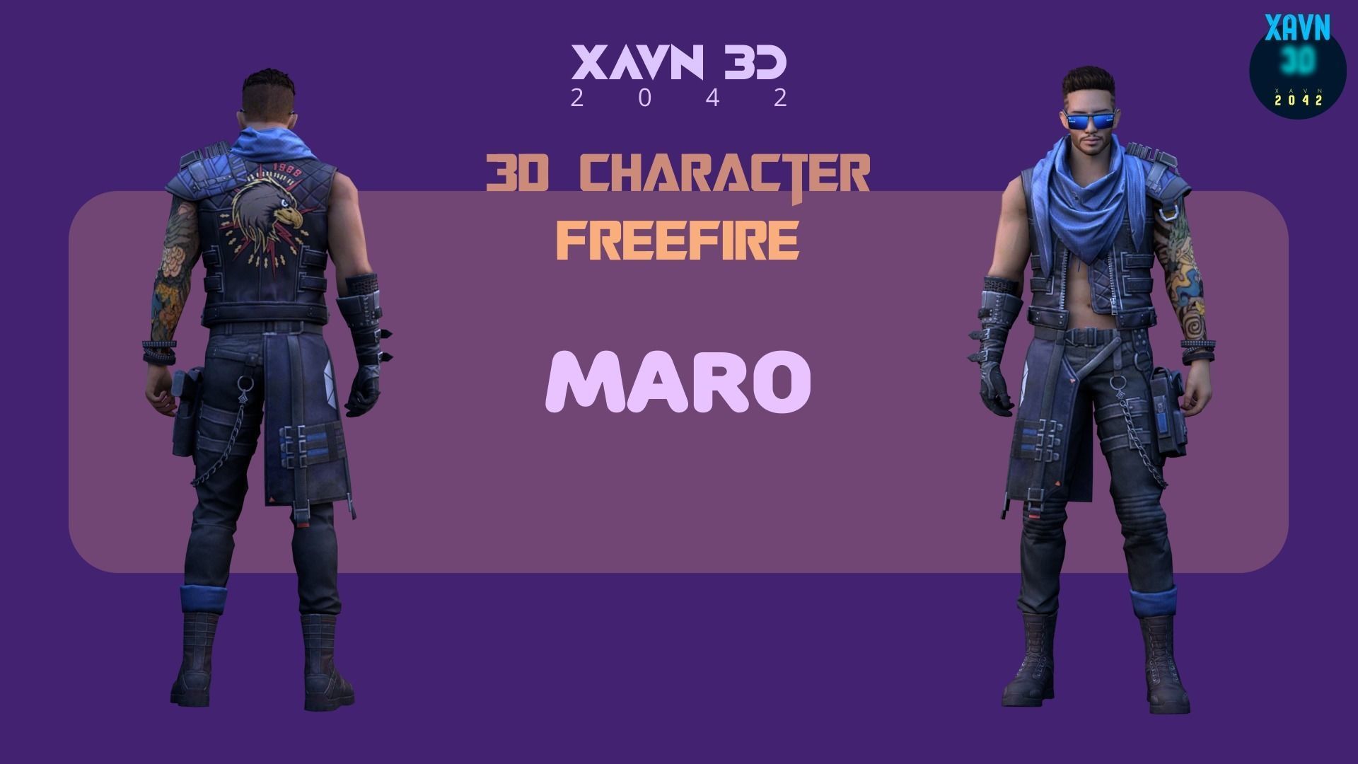 FreeFire group of free fire characters Low-poly 3D model_1