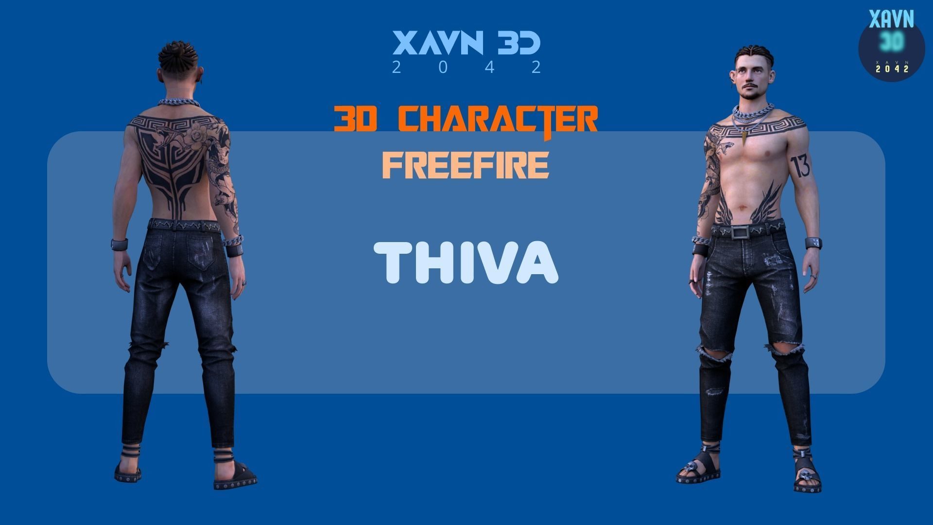 FreeFire group of free fire characters Low-poly 3D model_8