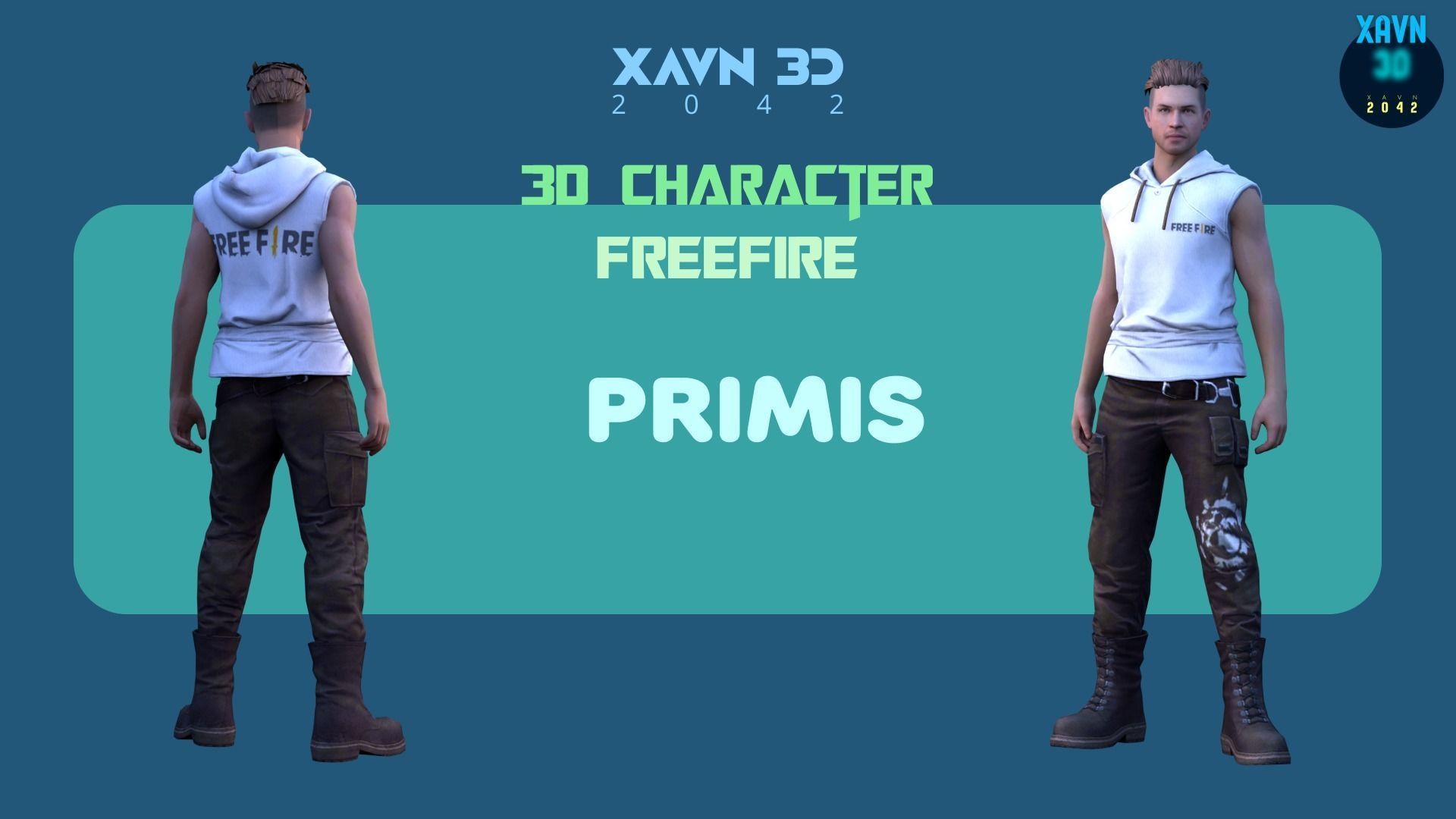 FreeFire group of free fire characters Low-poly 3D model_9