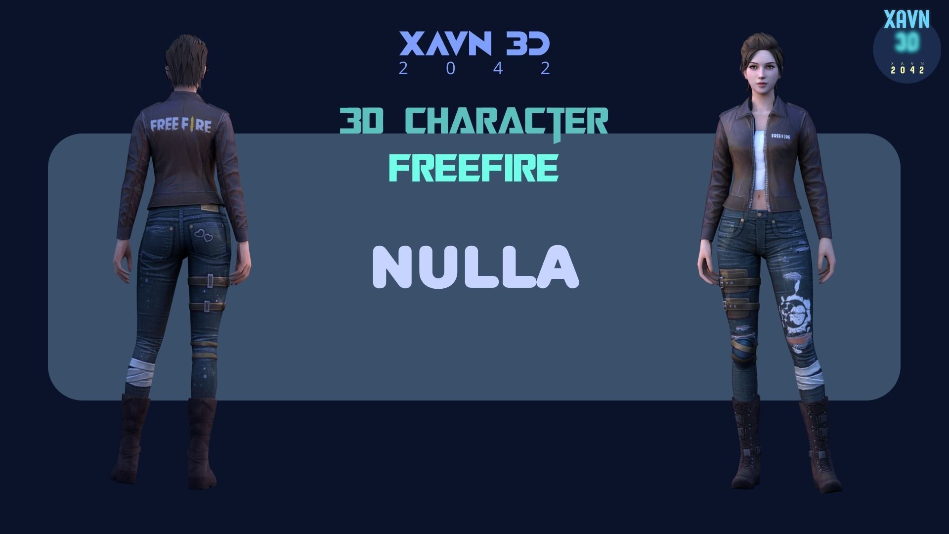 FreeFire group of free fire characters Low-poly 3D model_2