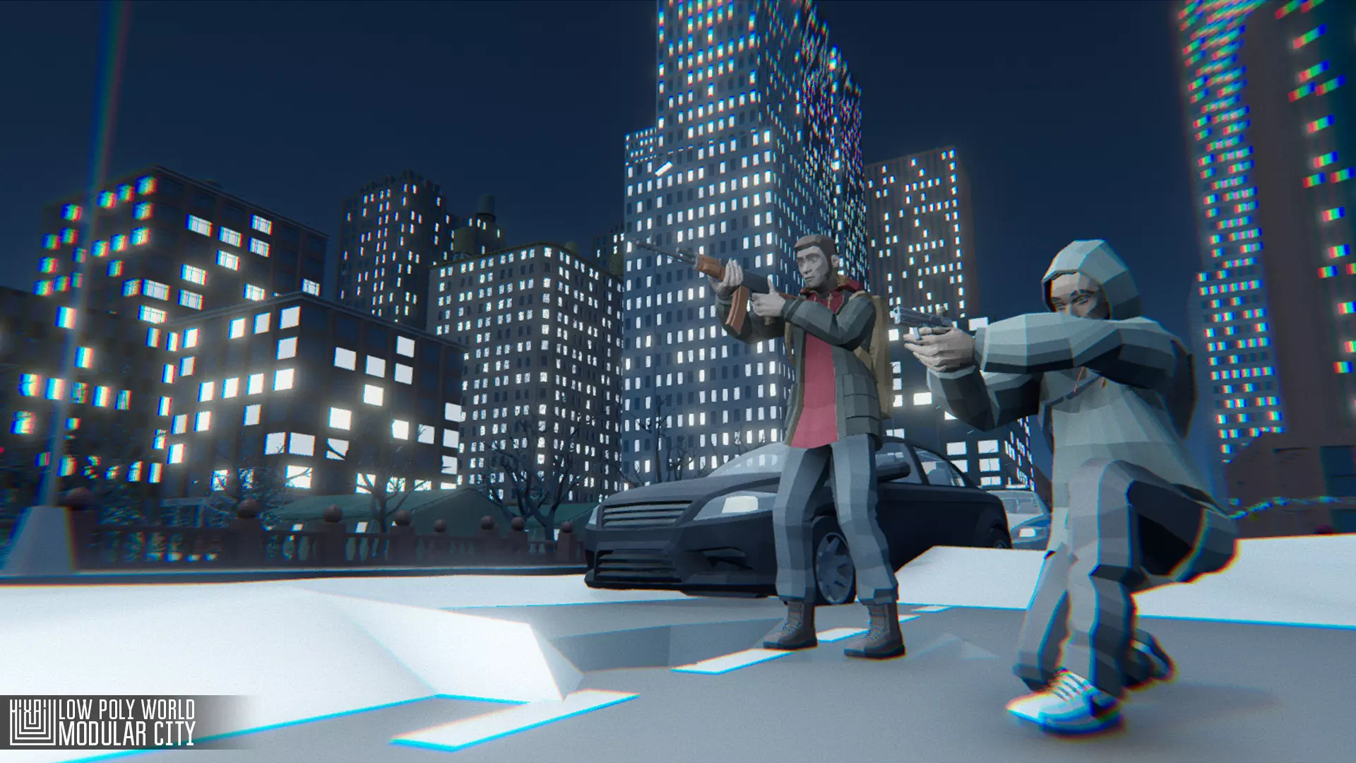 LOW POLY WORLD - MODULAR CITY Low-poly 3D model_0