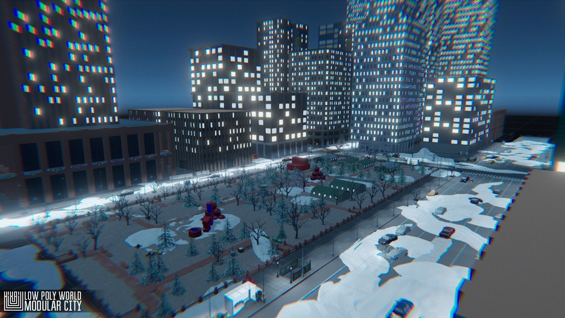 LOW POLY WORLD - MODULAR CITY Low-poly 3D model_1