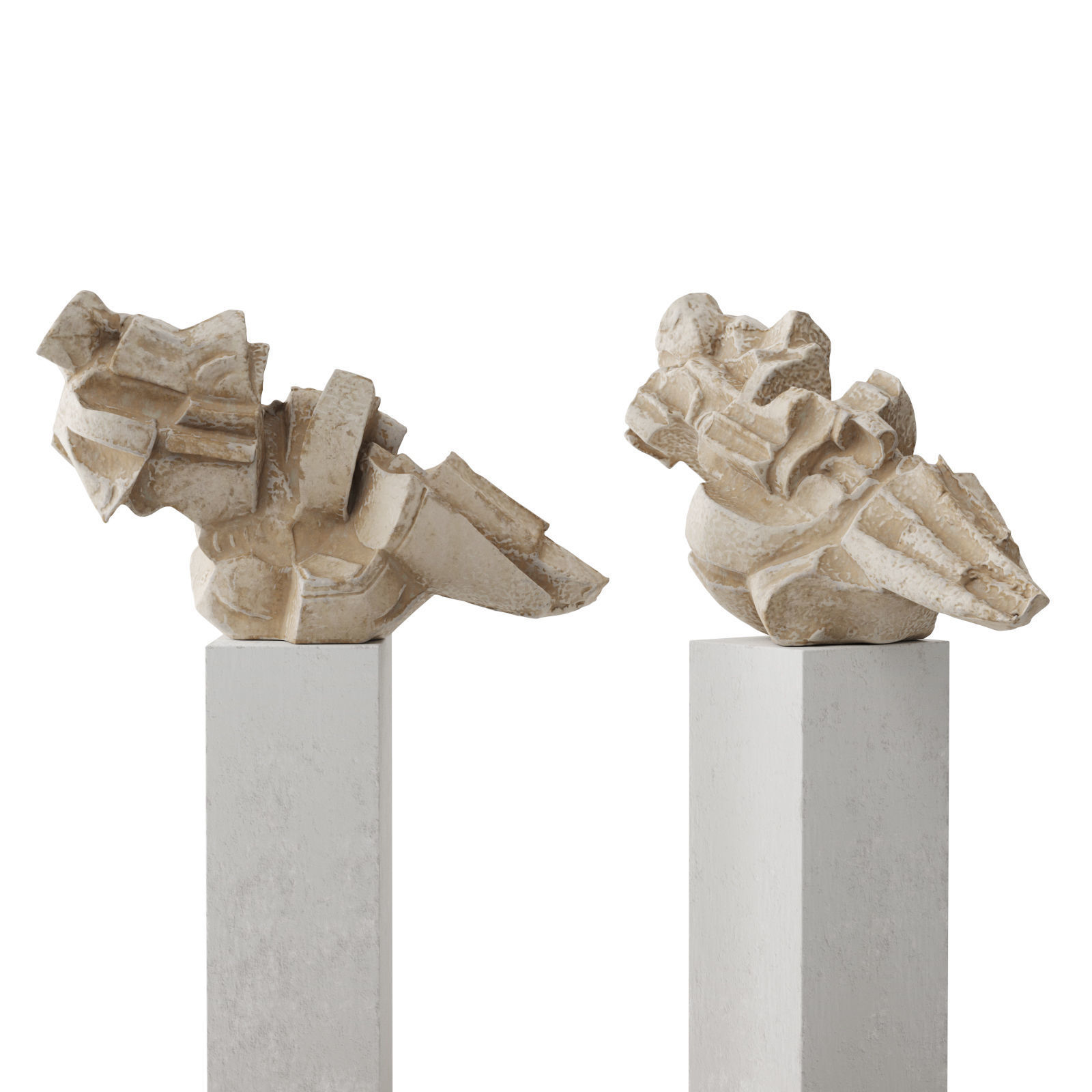 Cubs abstract sculpture 3D model_3