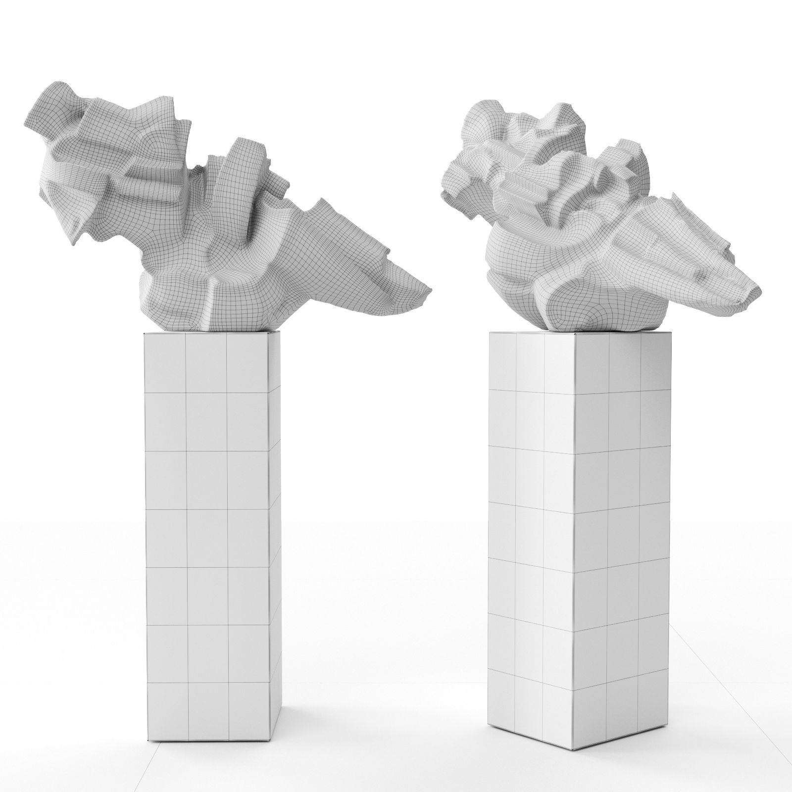 Cubs abstract sculpture 3D model_4