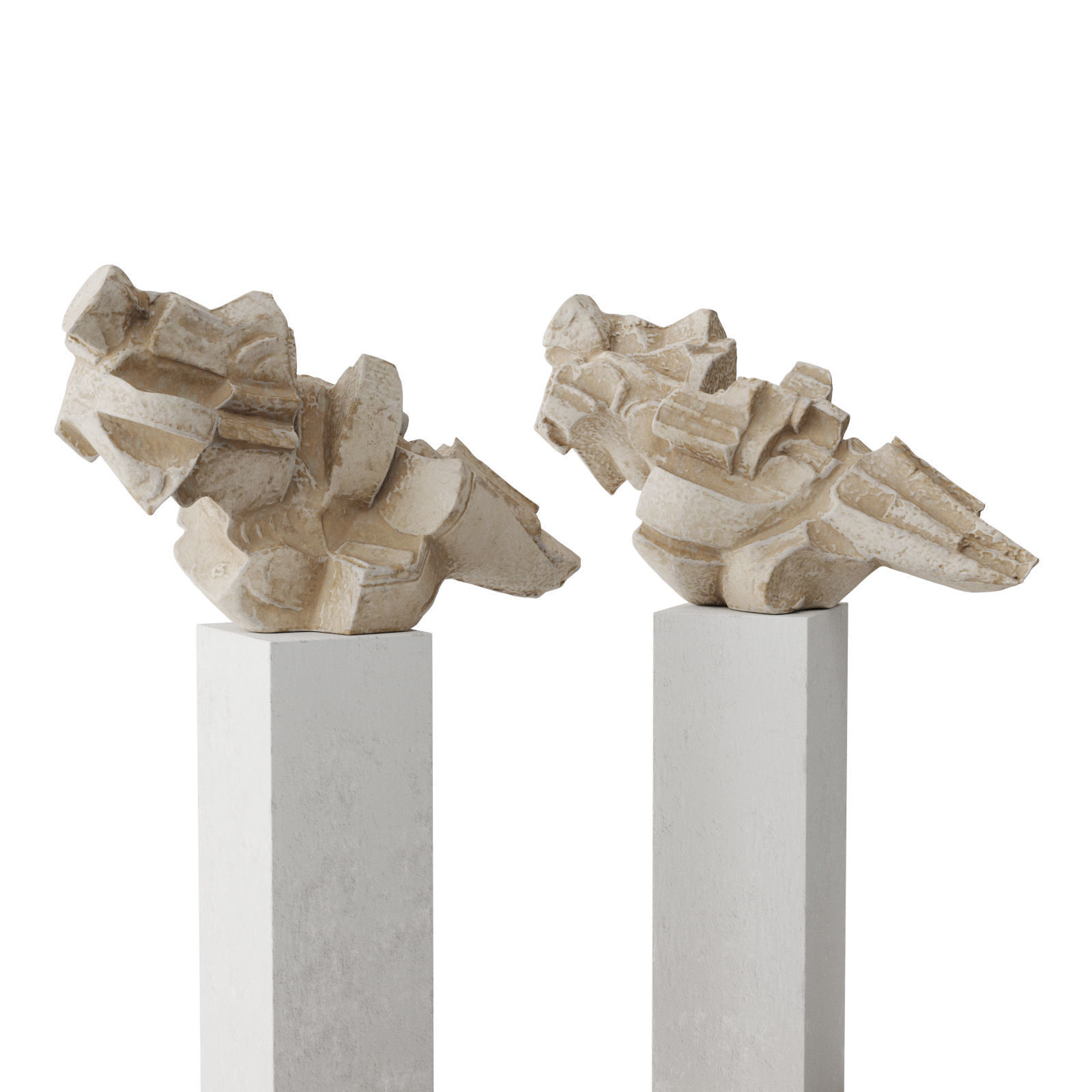 Cubs abstract sculpture 3D model_1