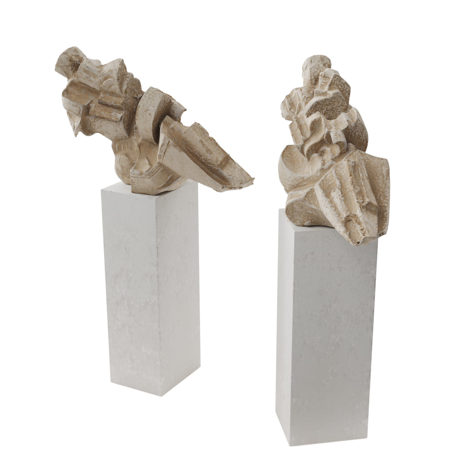 Cubs abstract sculpture 3D model_2