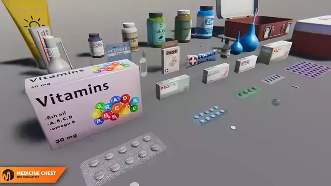 Medicine chest - pharmacy set