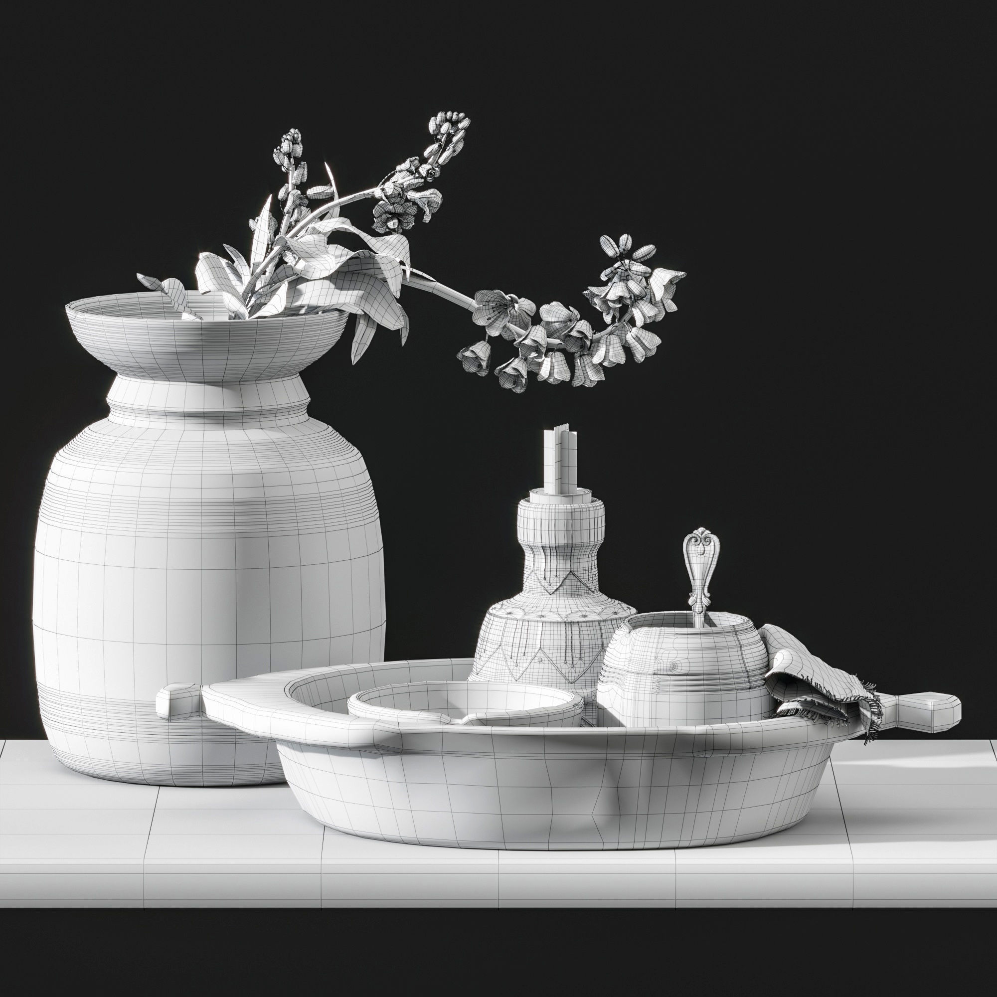 Decorative set 3D model_6