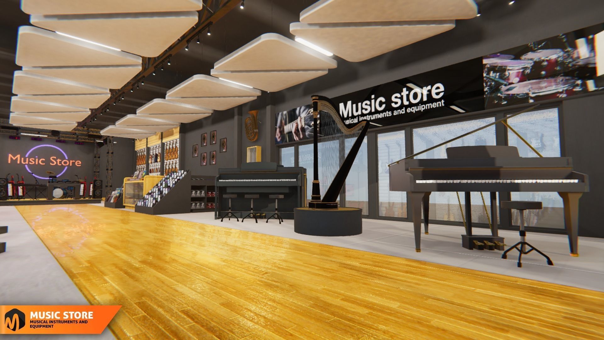 Music store - musical instruments and equipment 3D model_19