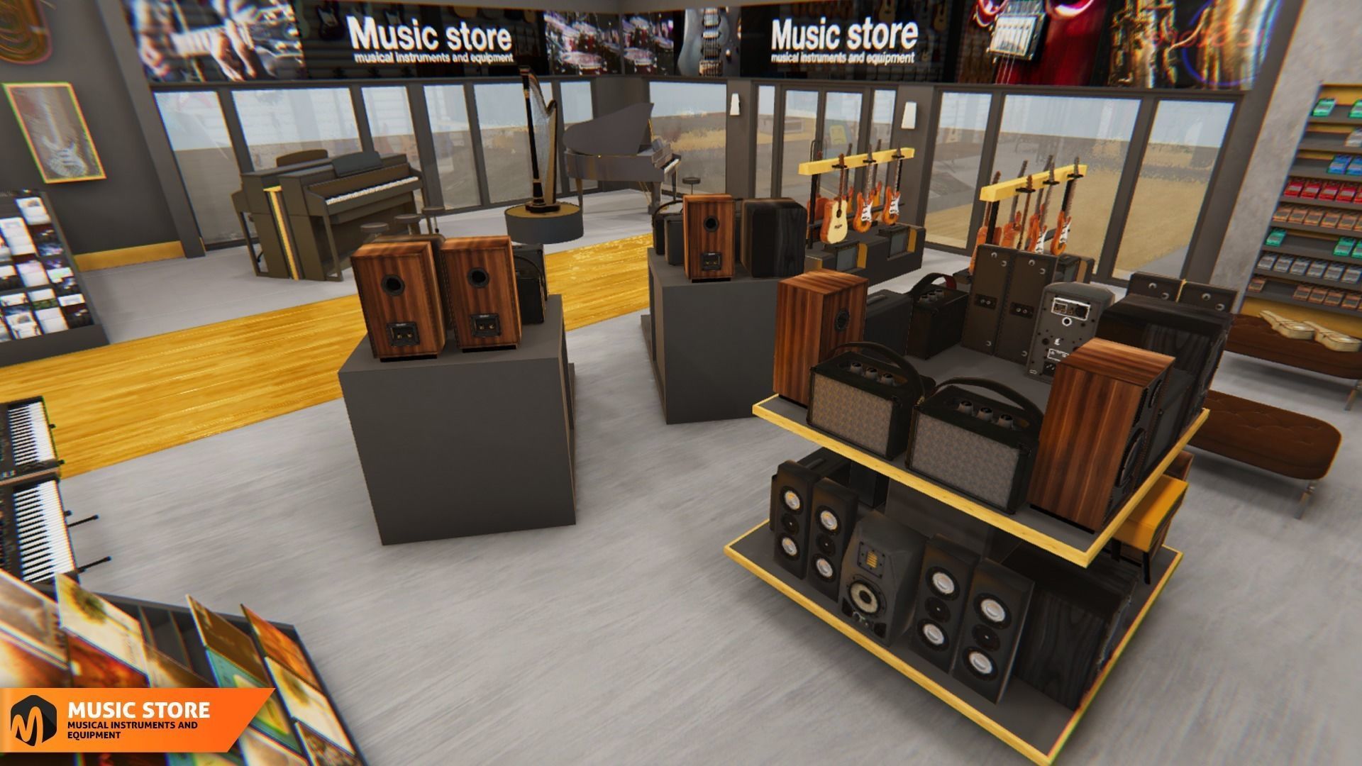 Music store - musical instruments and equipment 3D model_3