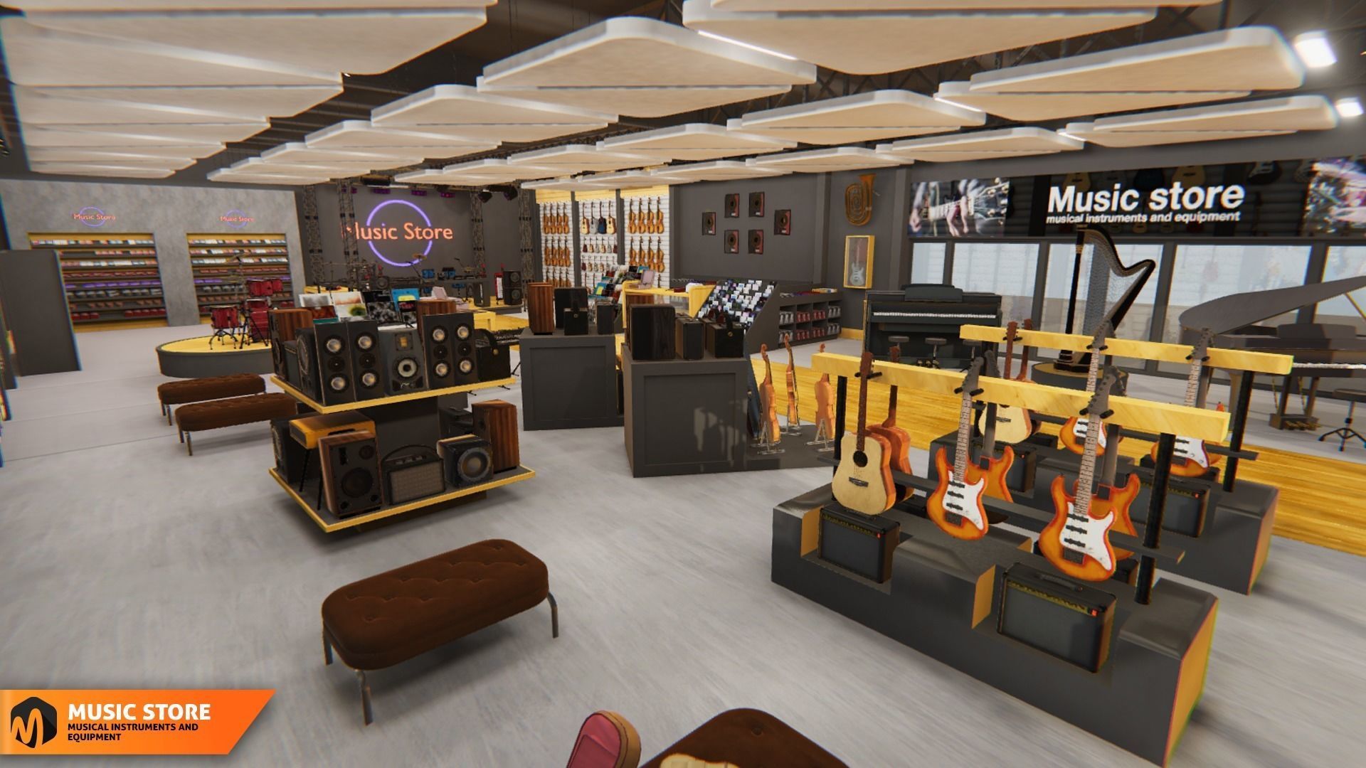 Music store - musical instruments and equipment 3D model_27