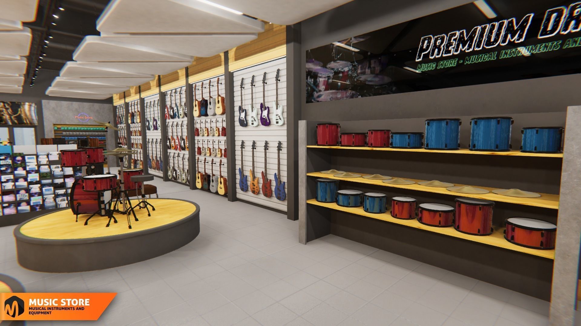 Music store - musical instruments and equipment 3D model_7