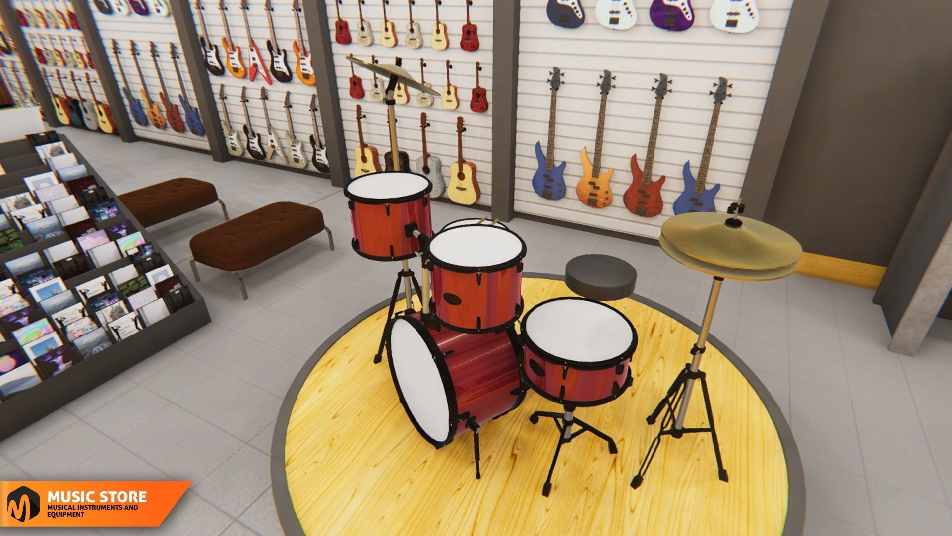 Music store - musical instruments and equipment 3D model_8