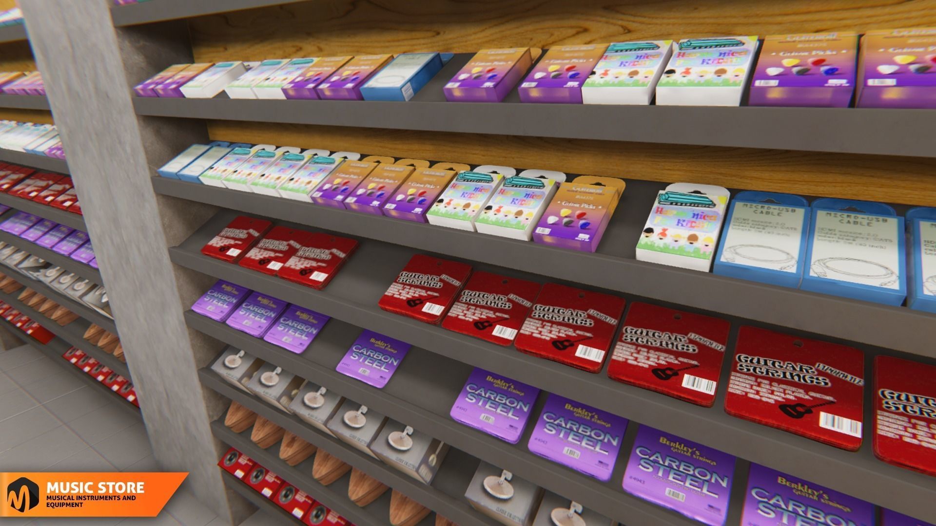 Music store - musical instruments and equipment 3D model_6
