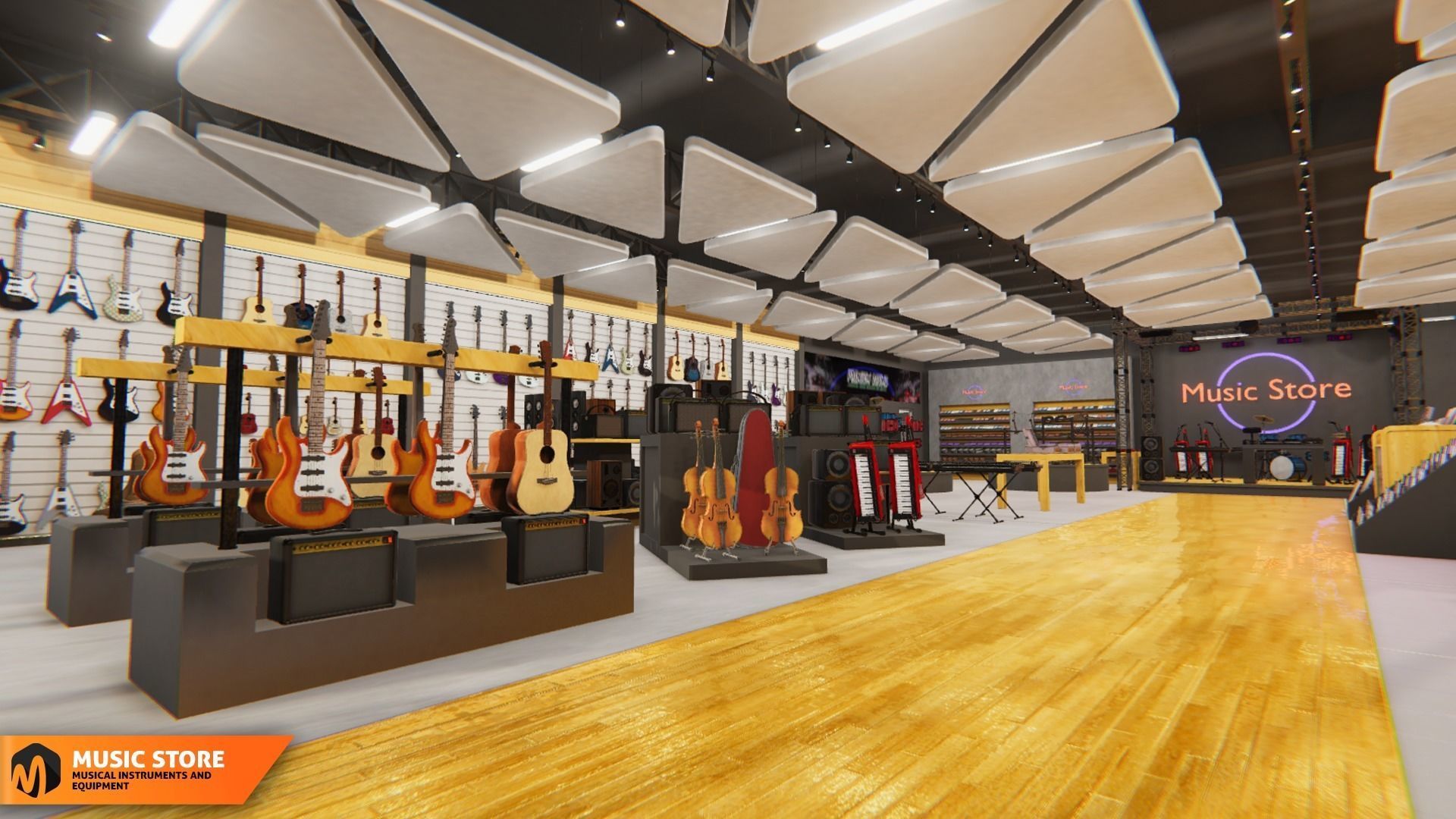 Music store - musical instruments and equipment 3D model_26