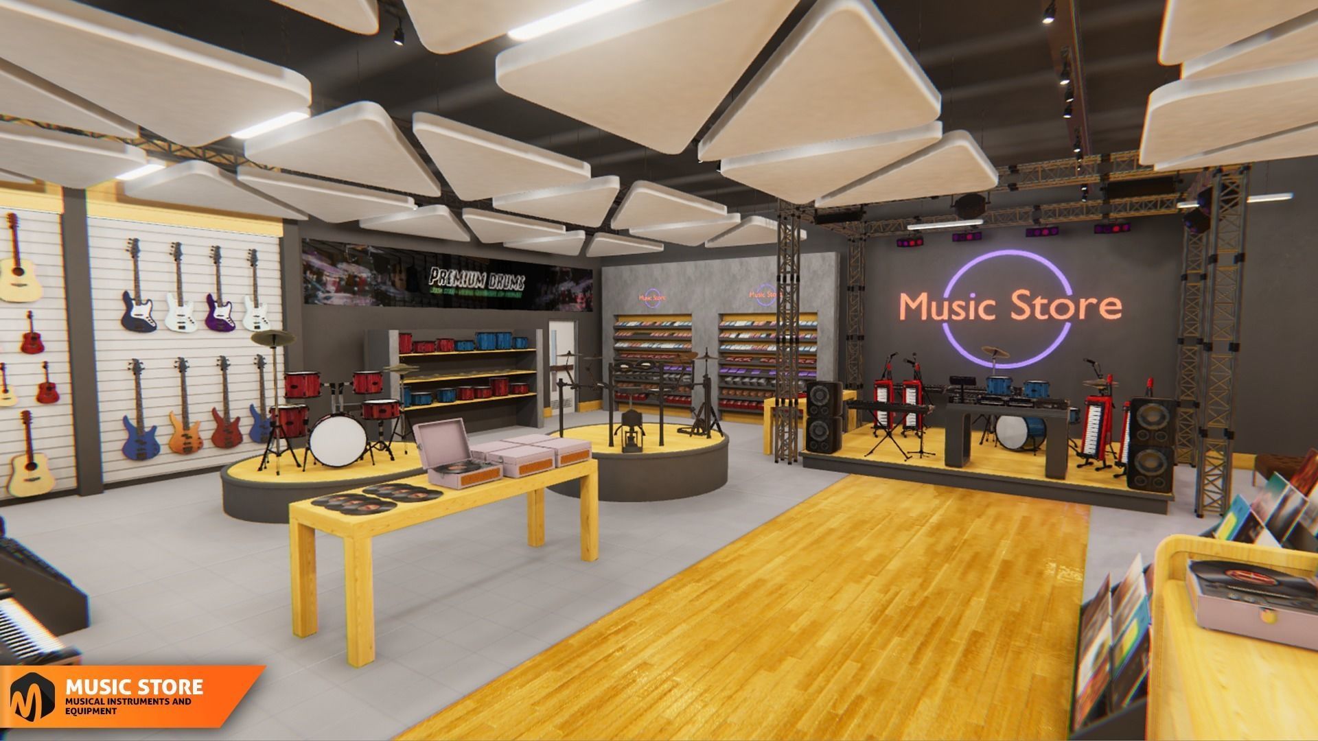 Music store - musical instruments and equipment 3D model_25