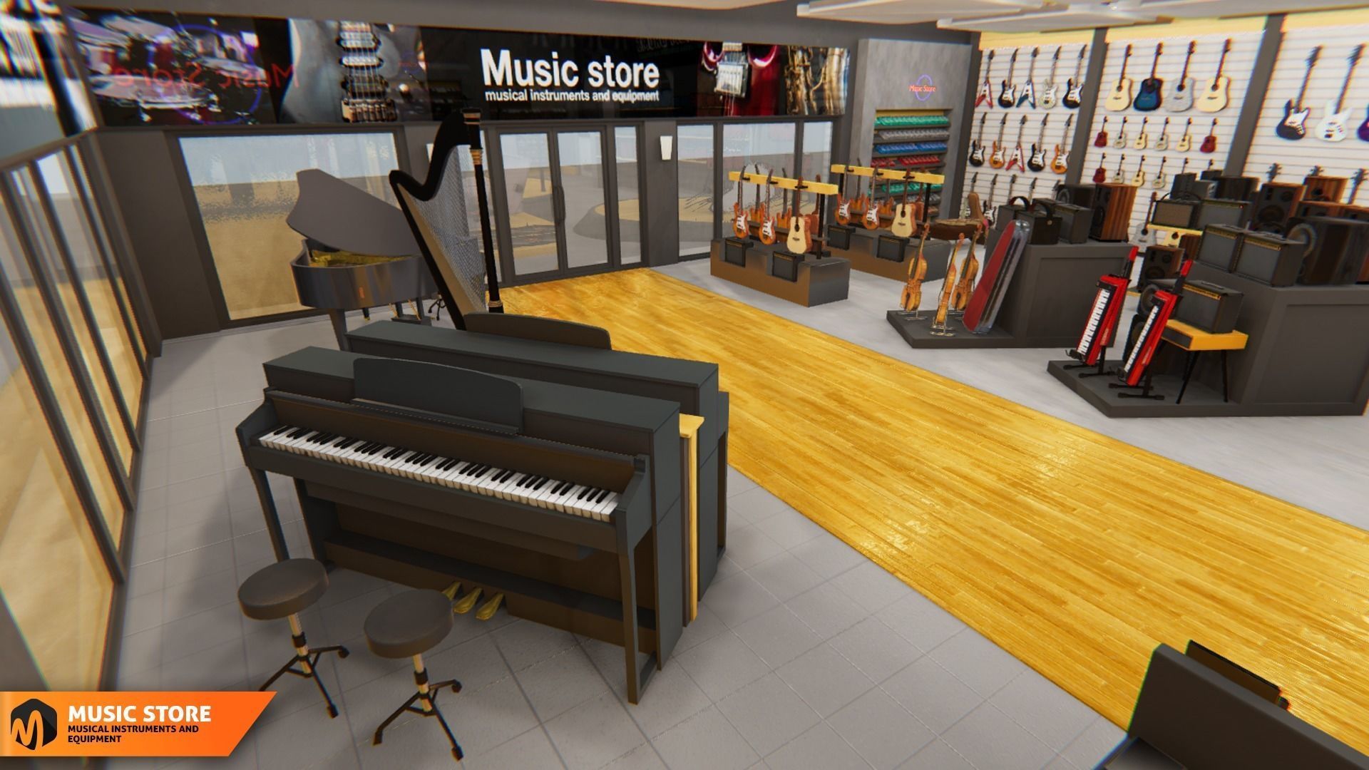 Music store - musical instruments and equipment 3D model_23